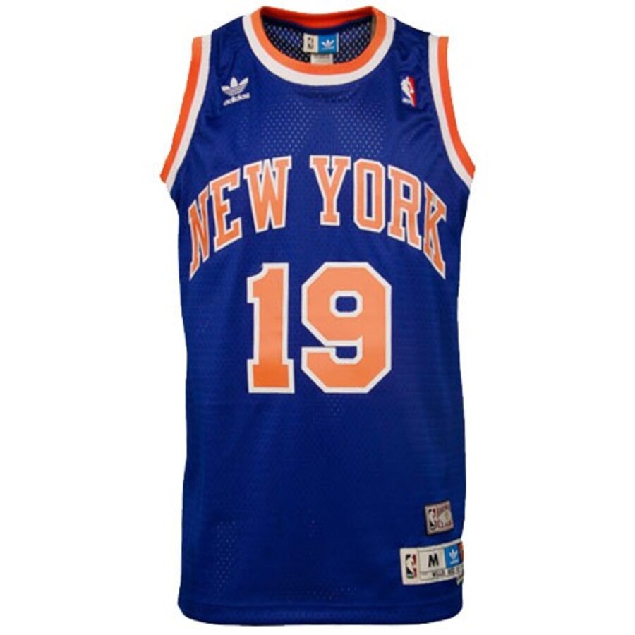 Alternative view of Willis Reed New York Knicks Adidas Hardwood Classics Soul Swingman Throwback Basketball Jersey - Blue