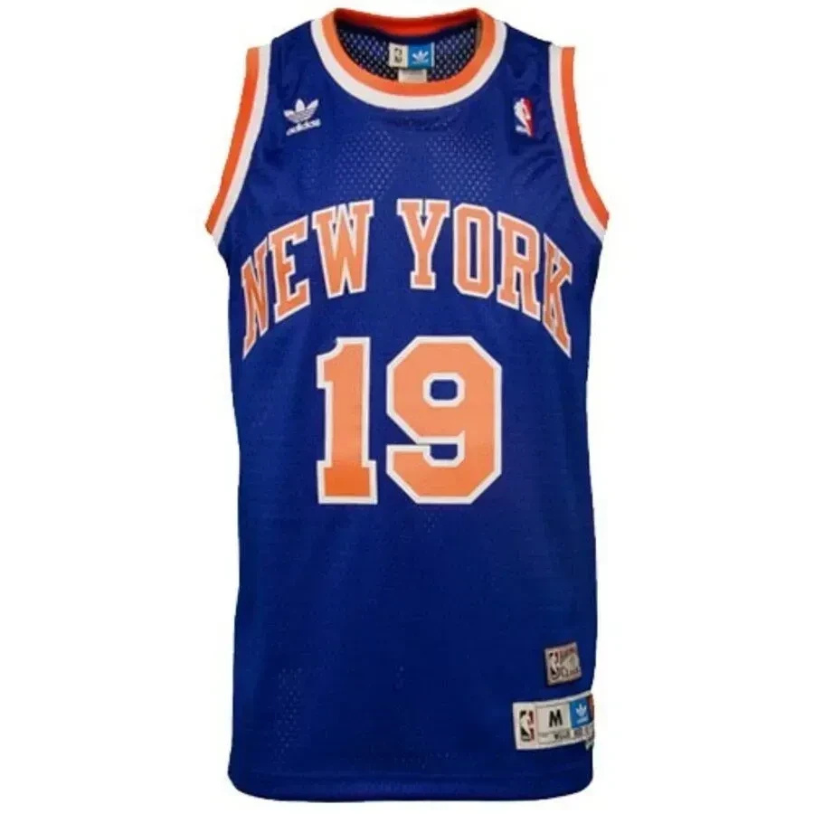 Alternative view of Willis Reed New York Knicks Hardwood Classics Soul Swingman Throwback Basketball Jersey - Blue - JS986 