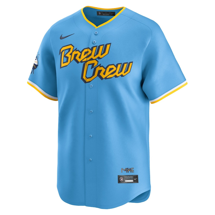 Alternative view of Willy Adames 27 Milwaukee Brewers City Connect Limited Men Baseball Jersey - Powder Blue 