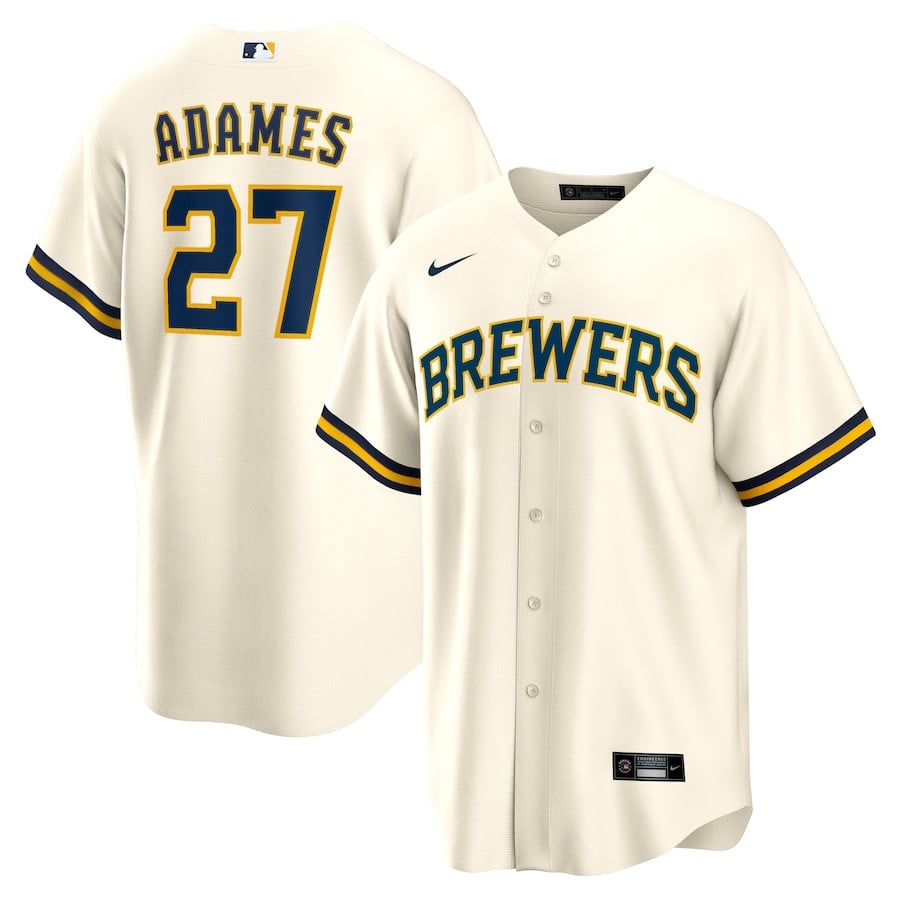 Willy Adames 27 Milwaukee Brewers Men Baseball Jersey - White 