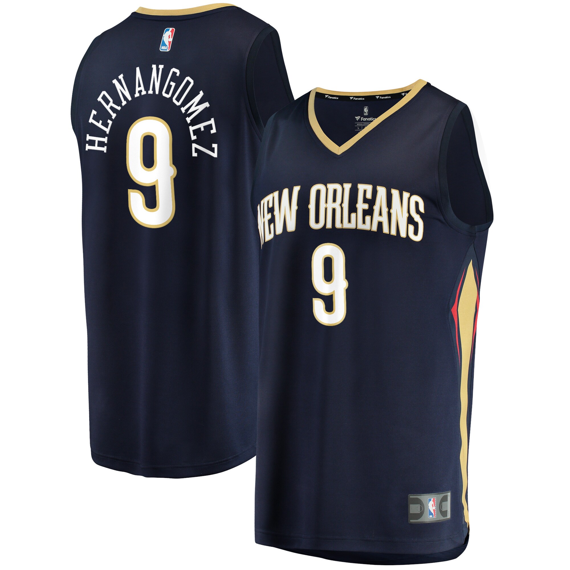 Alternative view of Willy Hernangomez New Orleans Pelicans Fanatics Branded 2021/22 Fast Break Replica Basketball Jersey - Icon Edition - Navy