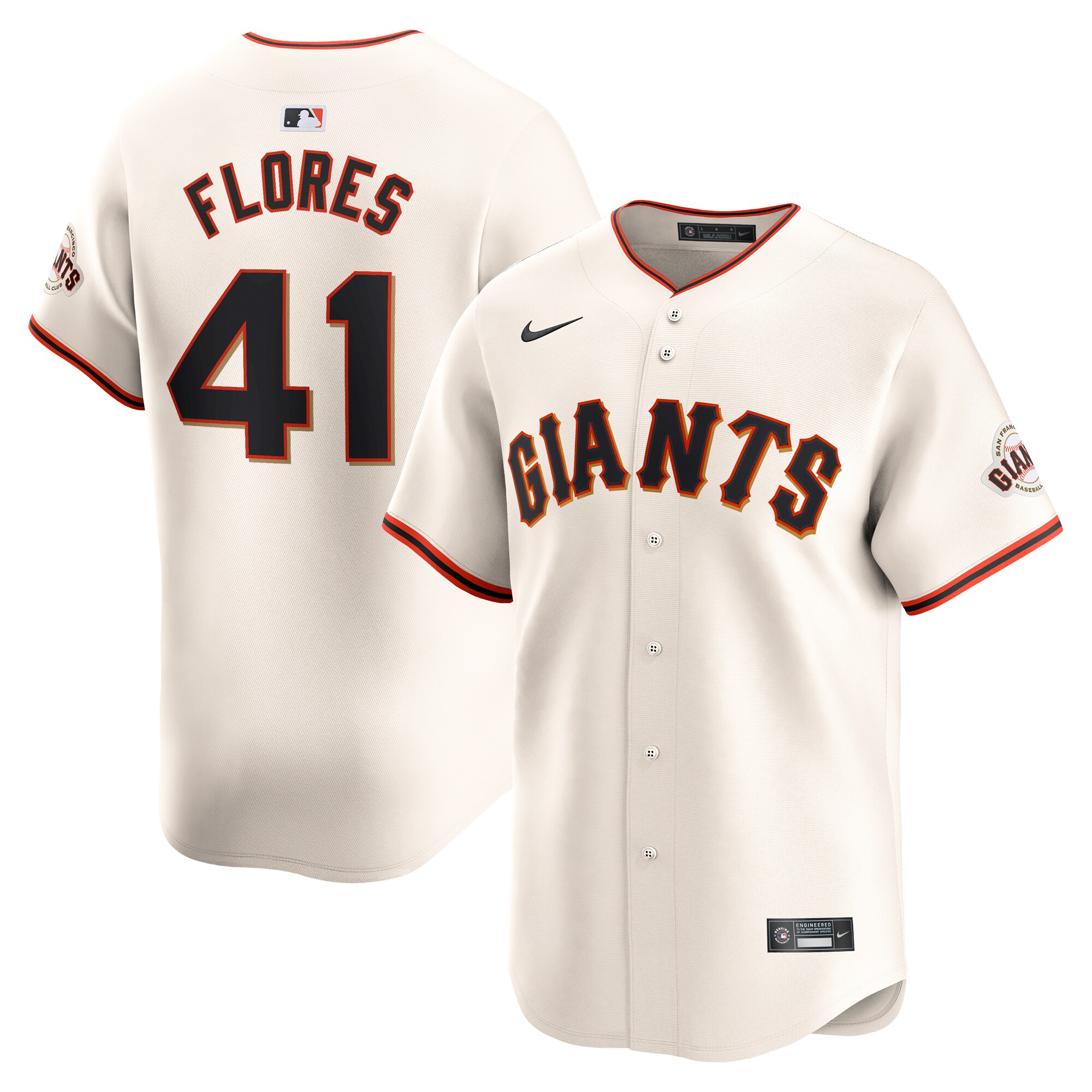 Wilmer Flores San Francisco Giants Home Limited Player Baseball Jersey - Cream