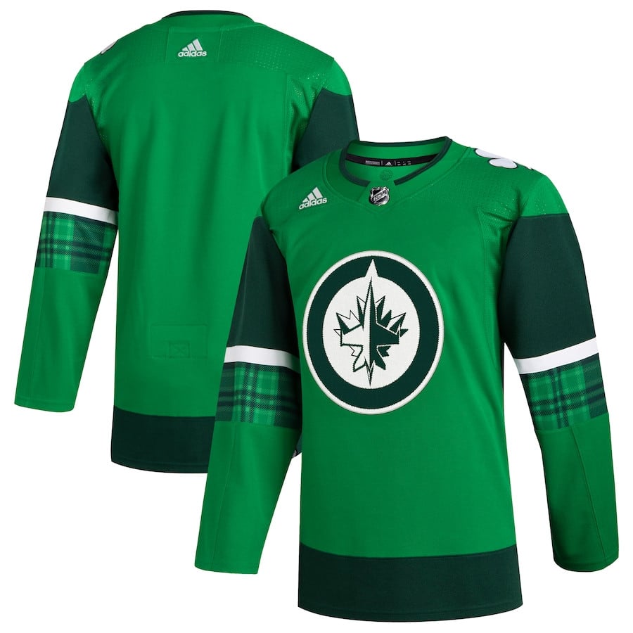 Winnipeg Jets 2023 St. Patrick's Day Primegreen Men Hockey Jersey - Kelly Green - JS459 