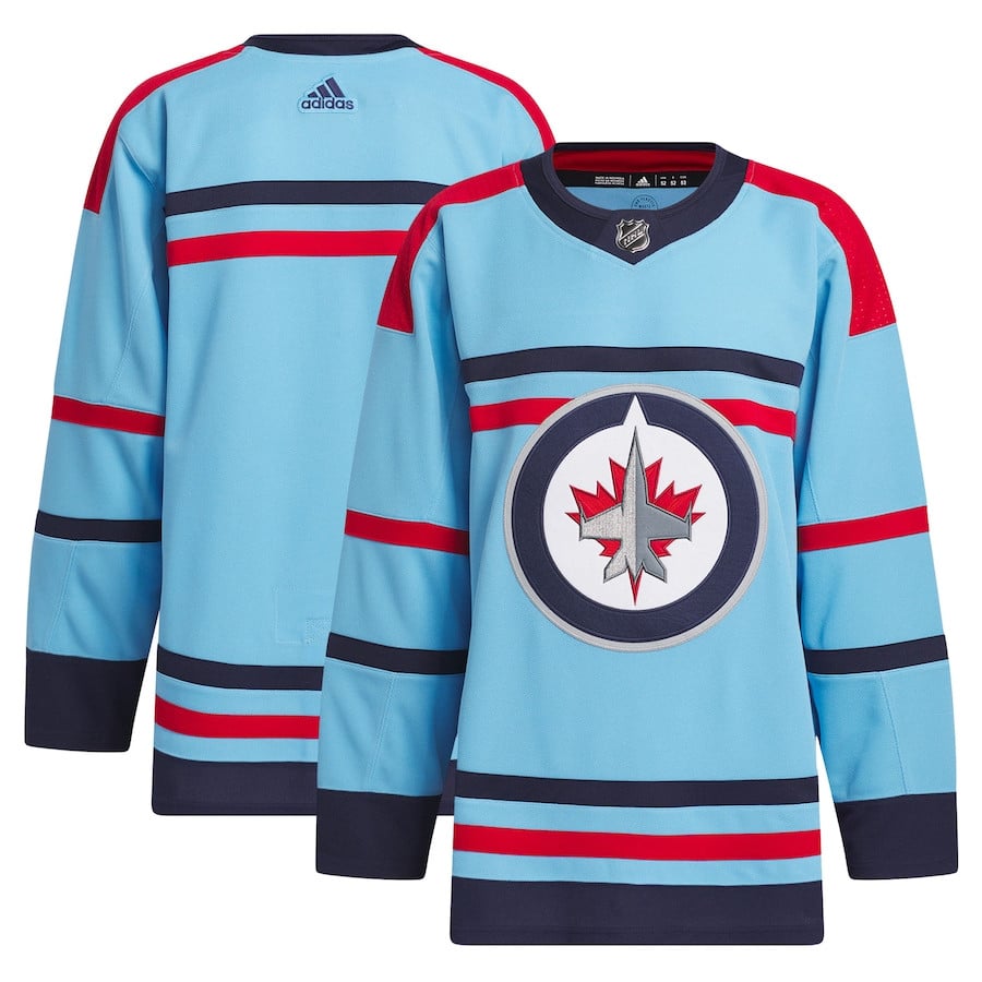 Winnipeg Jets Anniversary Primegreen Men Hockey Jersey - Light Blue - JS688 