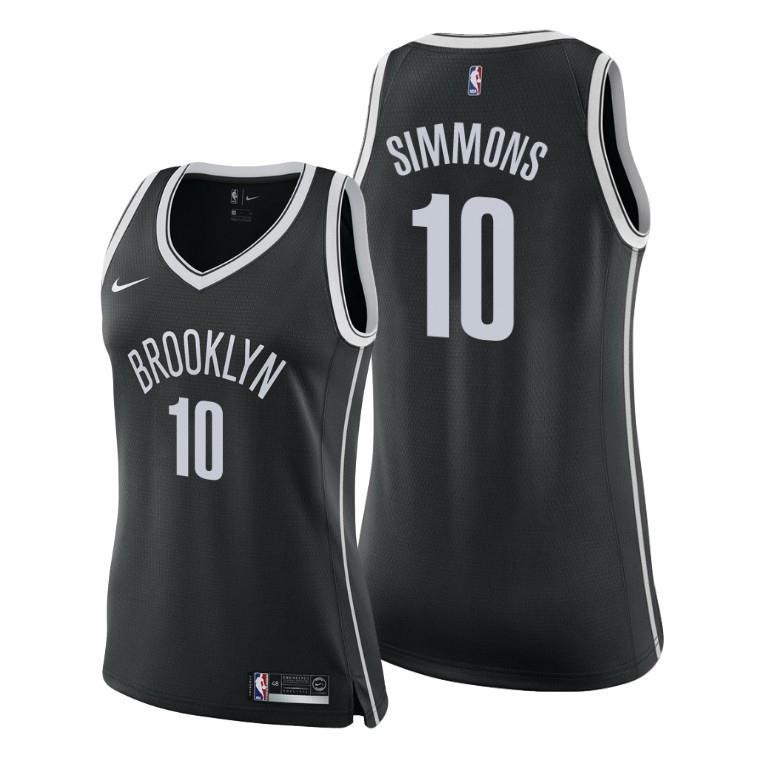 Women Brooklyn Nets Ben Simmons Icon Edition Black Basketball Jersey Basketball Jersey - JS874 