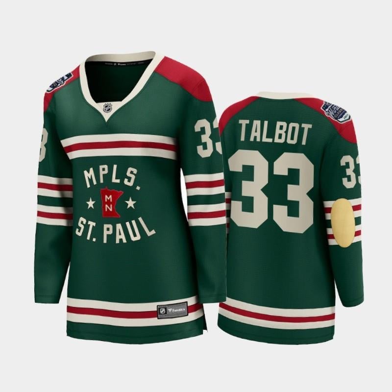 Women Minnesota Wild Cam Talbot 33 2022 Winter Classic State Of Hockey Jersey Green Jersey - JS210 