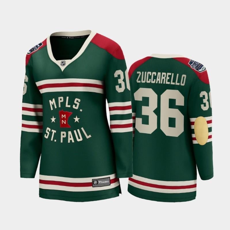 Women Minnesota Wild Mats Zuccarello 36 2022 Winter Classic State Of Hockey Jersey Green Jersey - JS170 