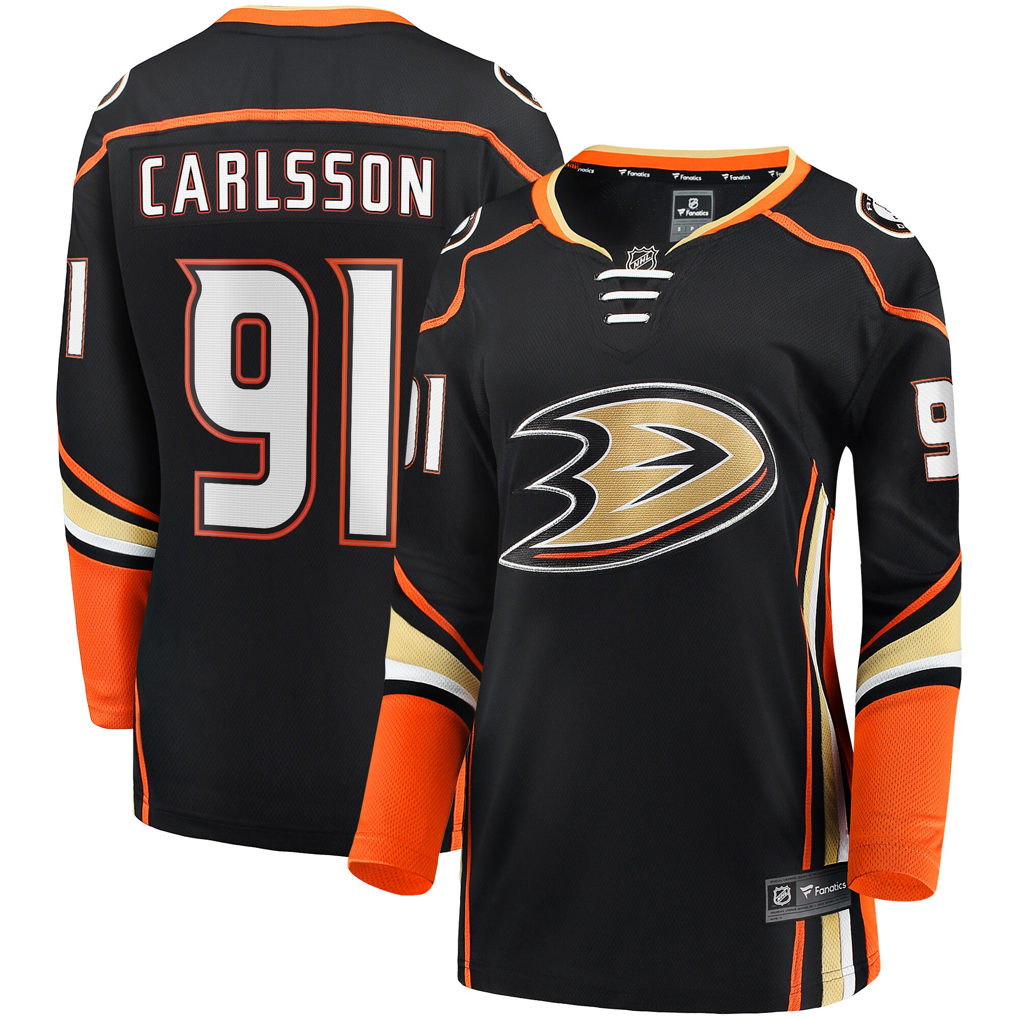 Women's Anaheim Ducks Leo Carlsson Black Home Breakaway Player Hockey Jersey - JS456 