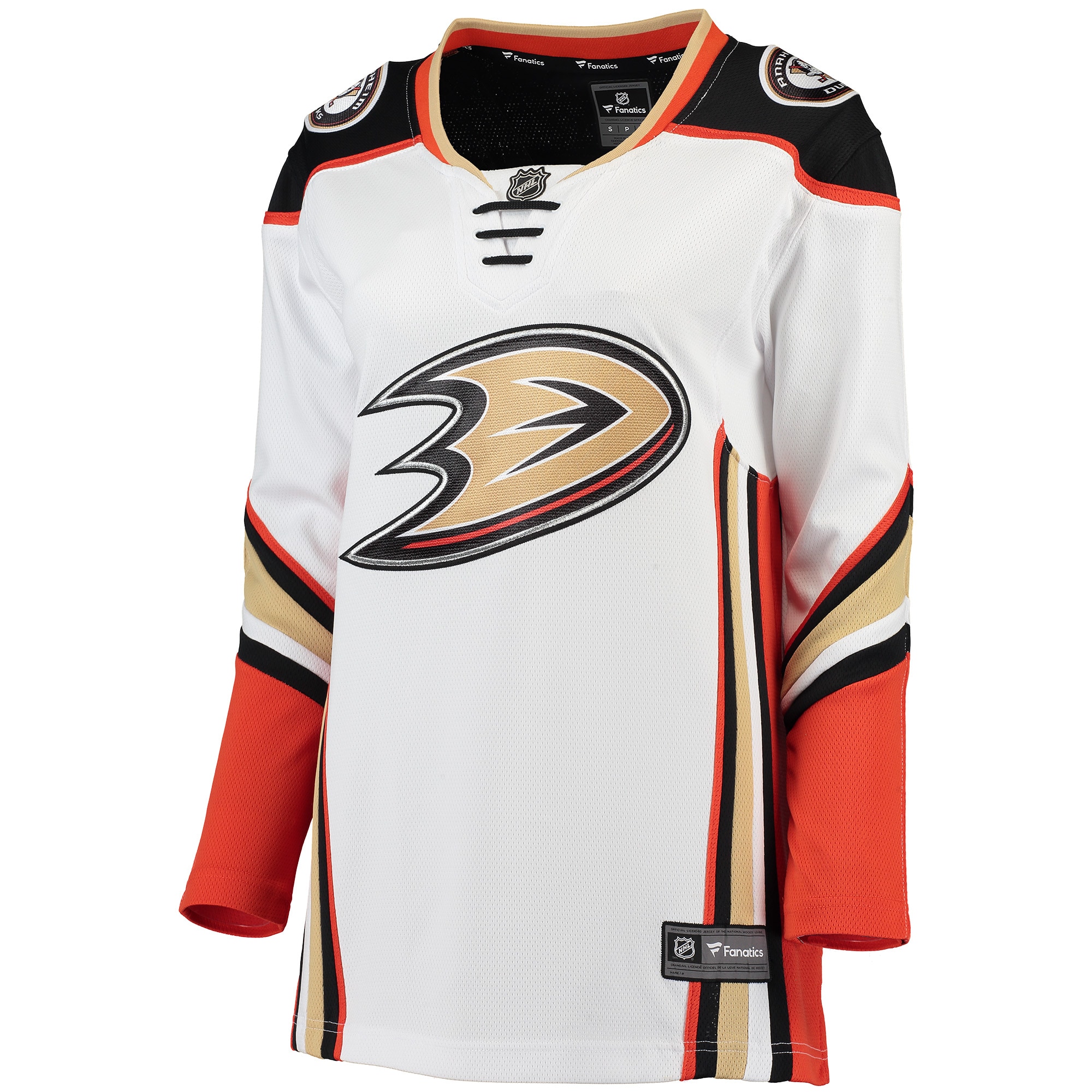 Alternative view of Women's Anaheim Ducks White Away Breakaway Hockey Jersey - JS406 