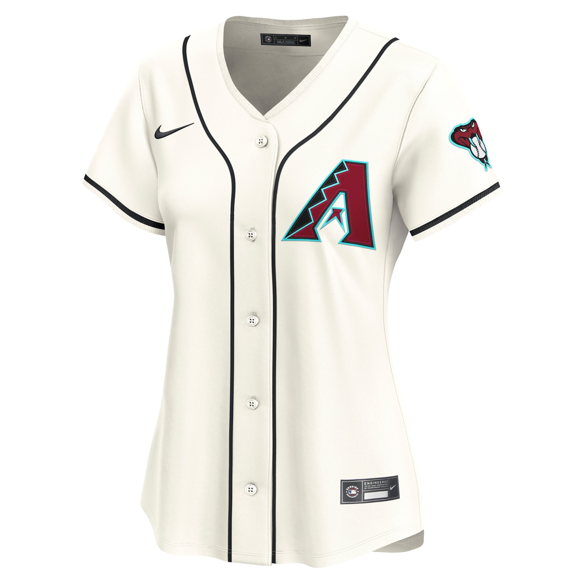 Alternative view of Women's Arizona Diamondbacks Cream Home Limited Jersey