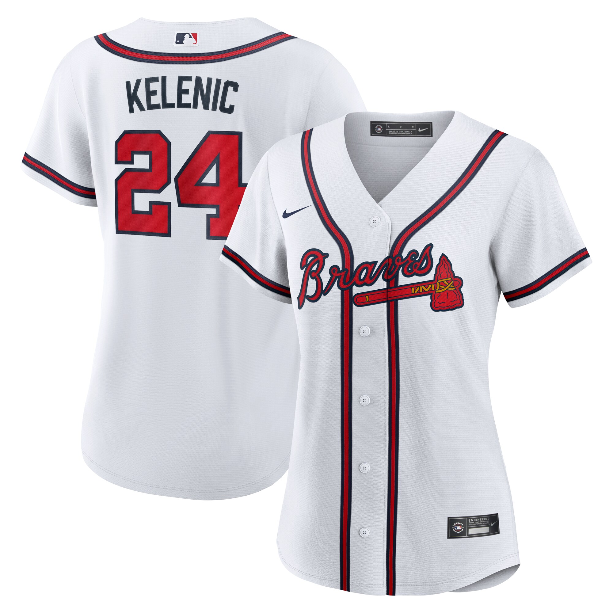 Women's Atlanta Braves Jarred Kelenic White Home Baseball Jersey - JS336