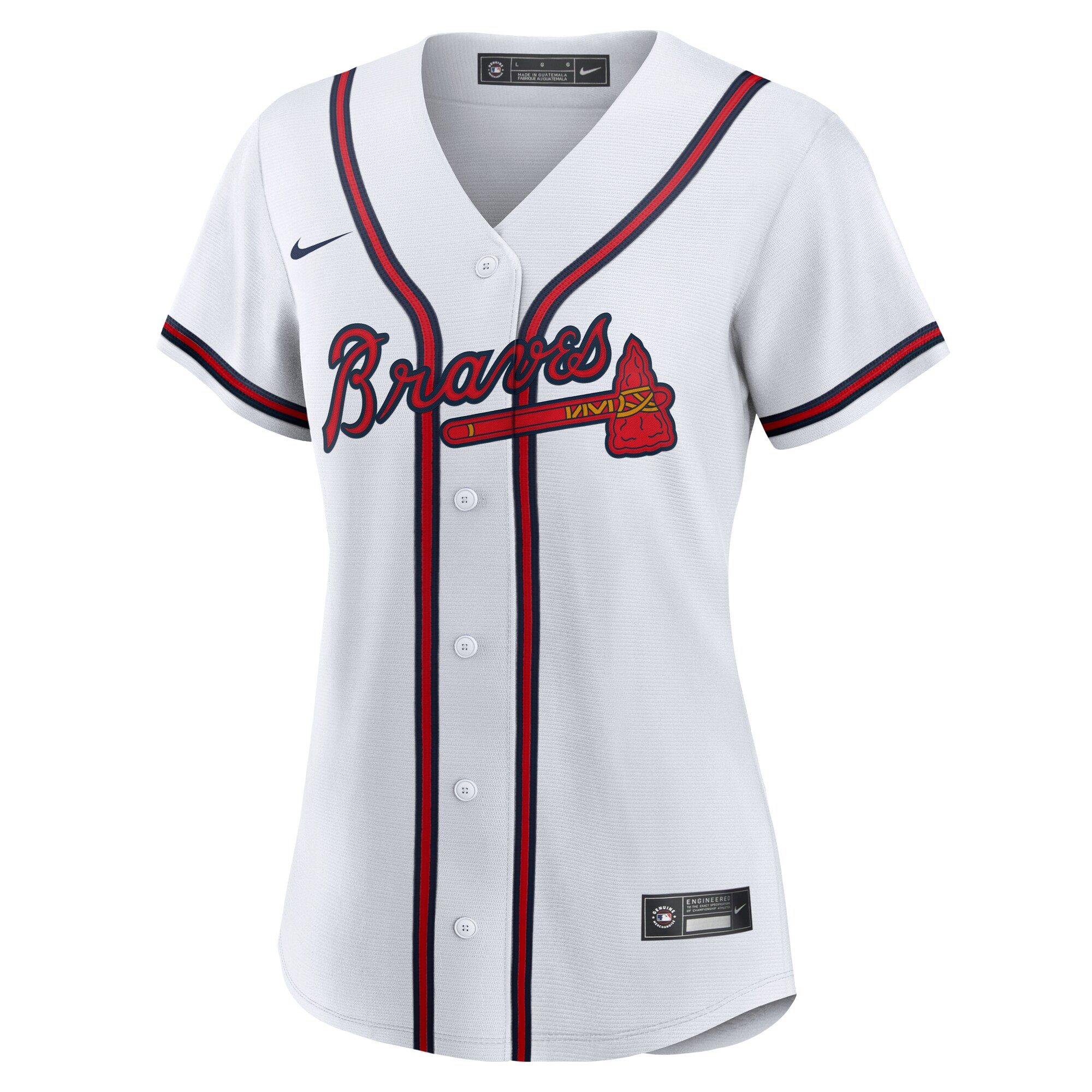 Alternative view of Women's Atlanta Braves Jarred Kelenic White Home Baseball Jersey - JS336