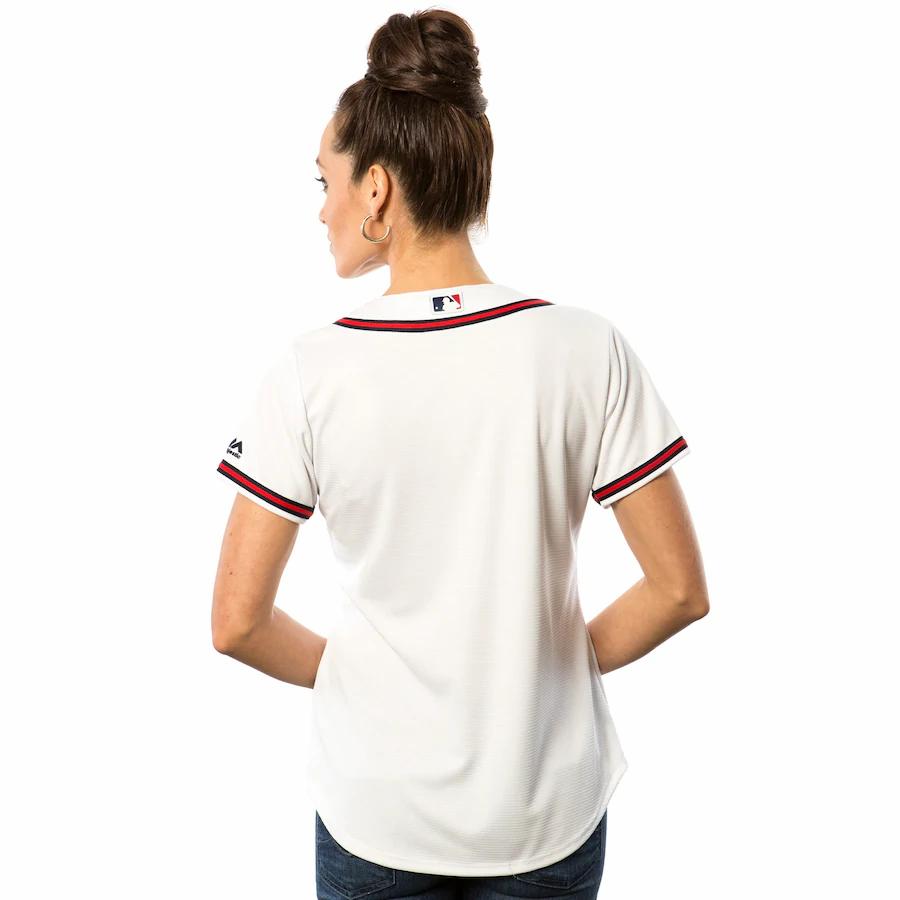 Alternative view of Women's Atlanta Braves Majestic White Home Cool Base Baseball Jersey