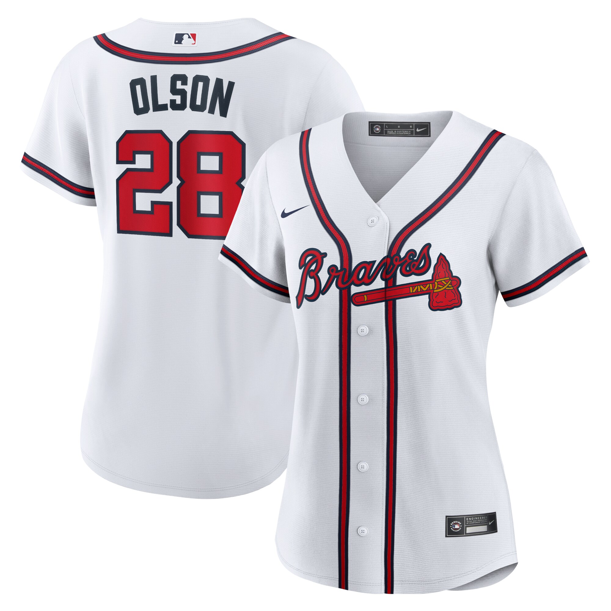 Women's Atlanta Braves Matt Olson White Home Player Baseball Jersey - JS667