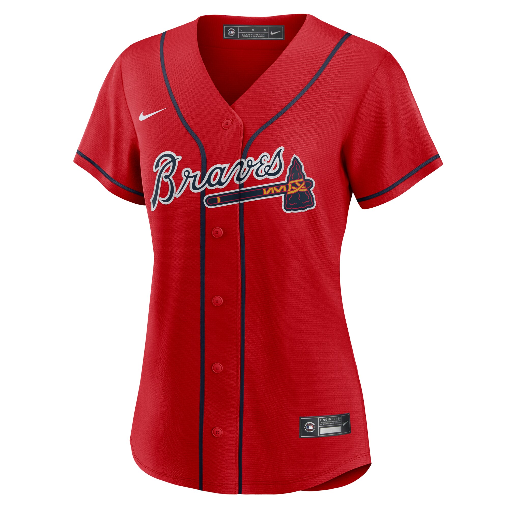 Alternative view of Women's Atlanta Braves Red Alternate Team Baseball Jersey - JS214