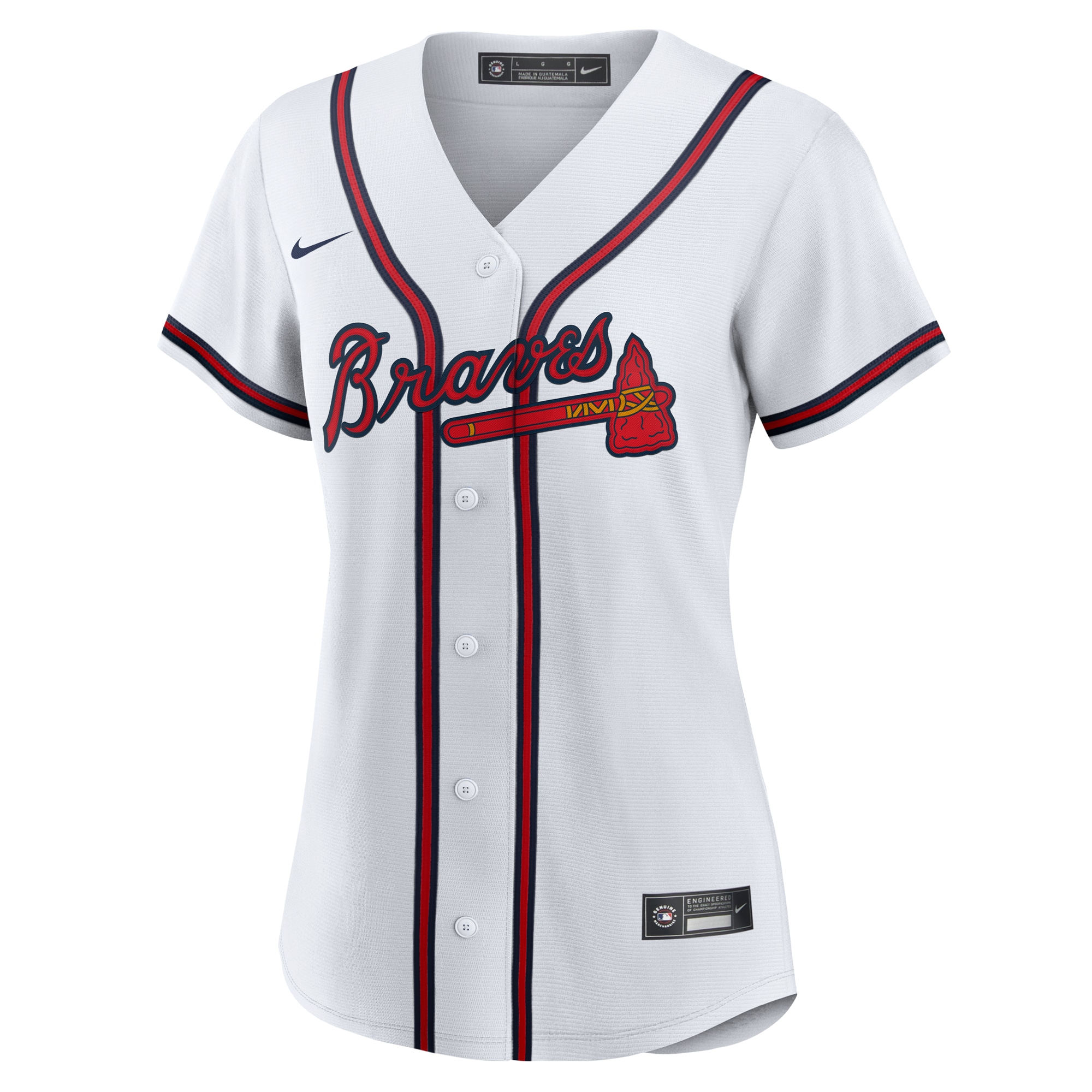 Alternative view of Women's Atlanta Braves White #1 Bride Home Baseball Jersey - JS126
