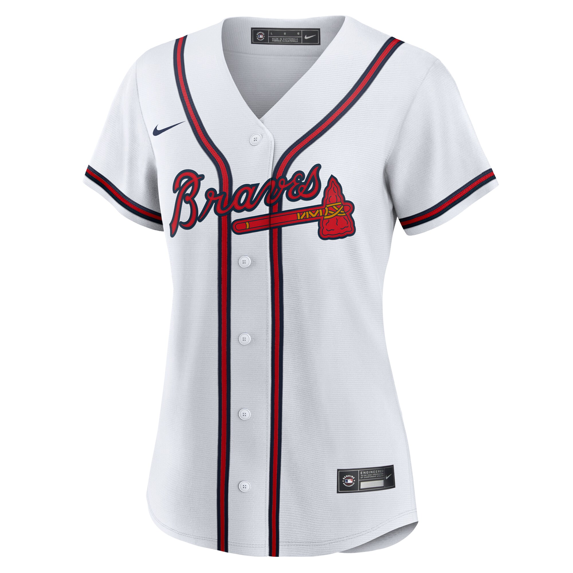 Alternative view of Women's Atlanta Braves White #1 Bride Home Baseball Jersey - JS769