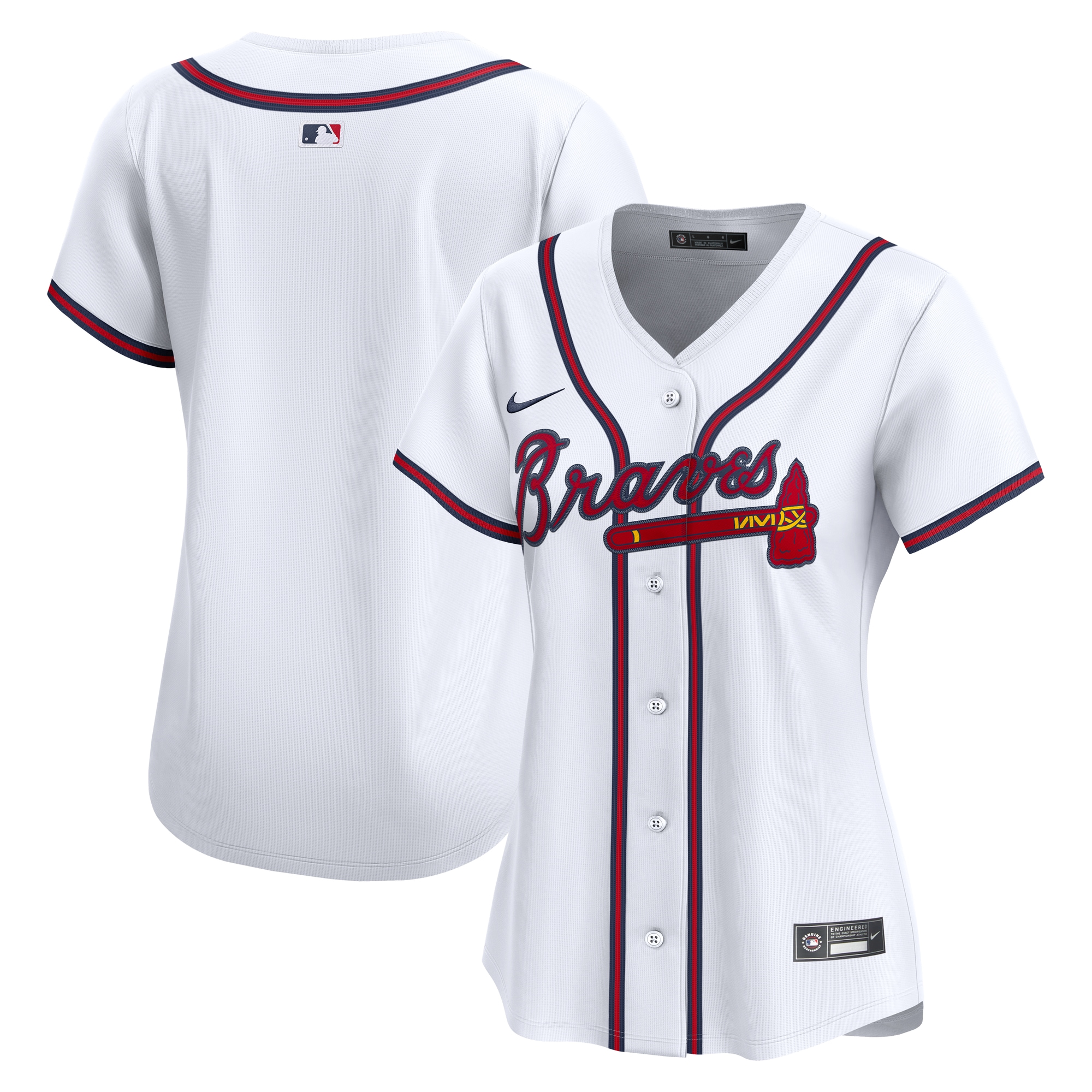 Women's Atlanta Braves White Home Limited Baseball Jersey - JS689