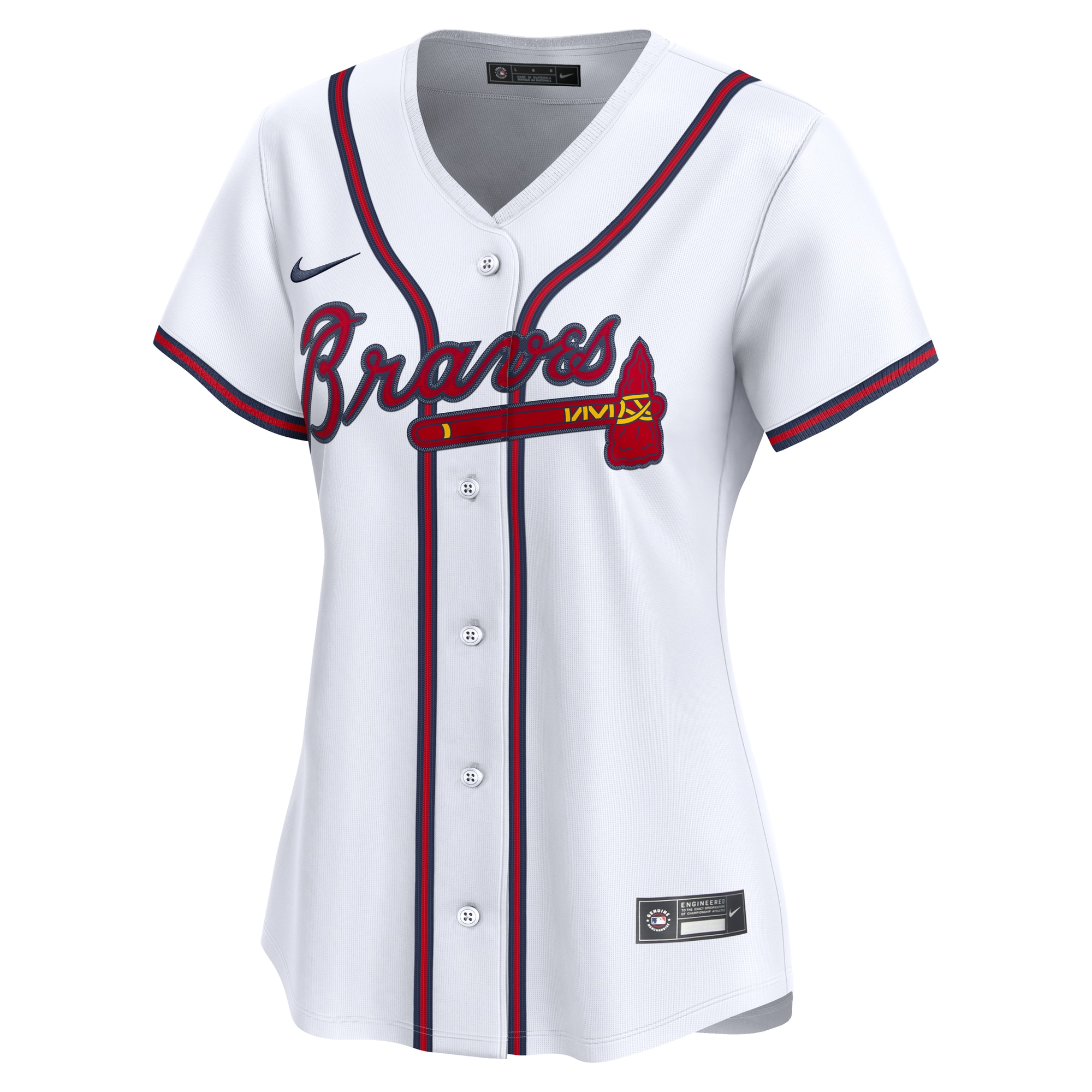 Alternative view of Women's Atlanta Braves White Home Limited Baseball Jersey - JS689