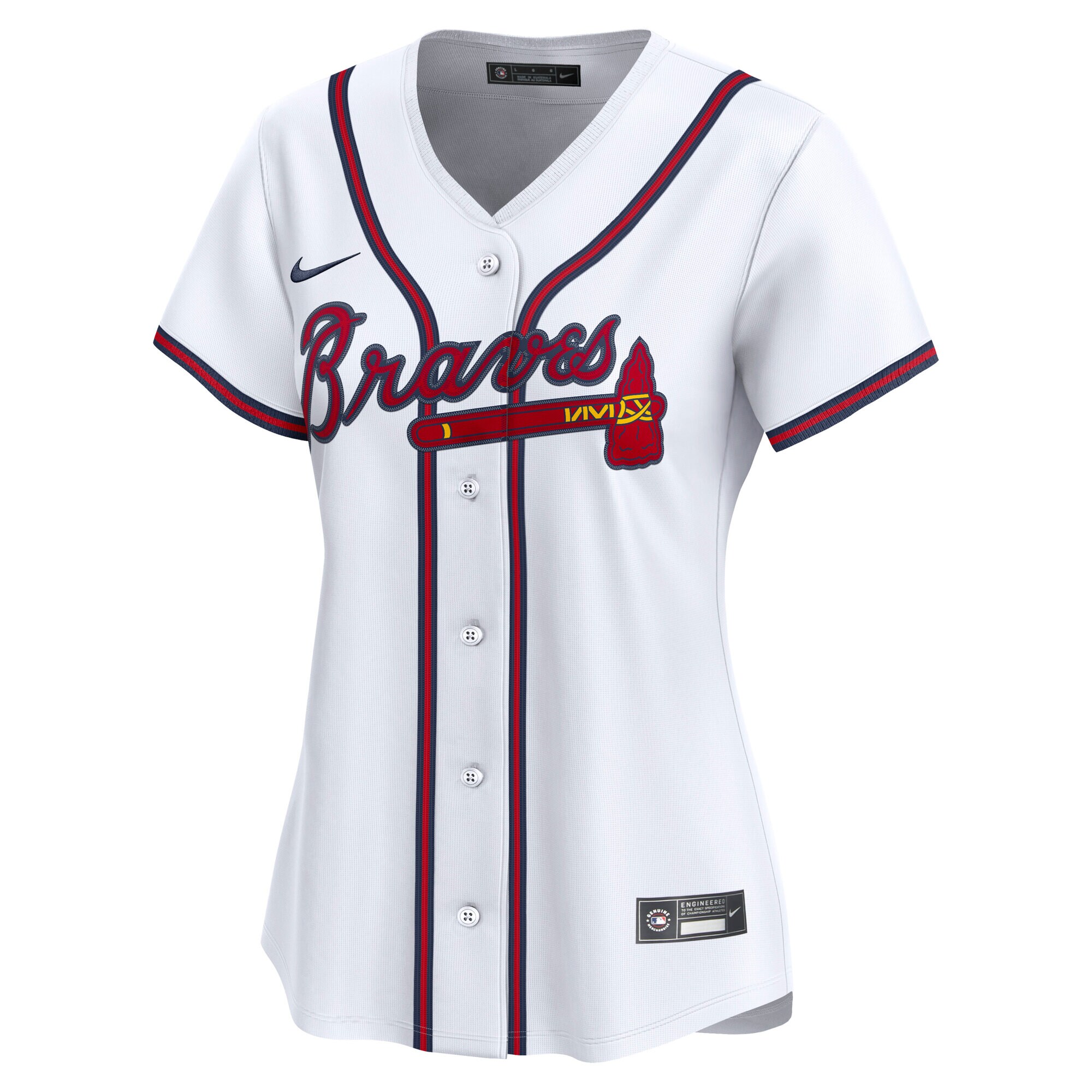 Alternative view of Women's Atlanta Braves White Home Limited Baseball Jersey - JS994