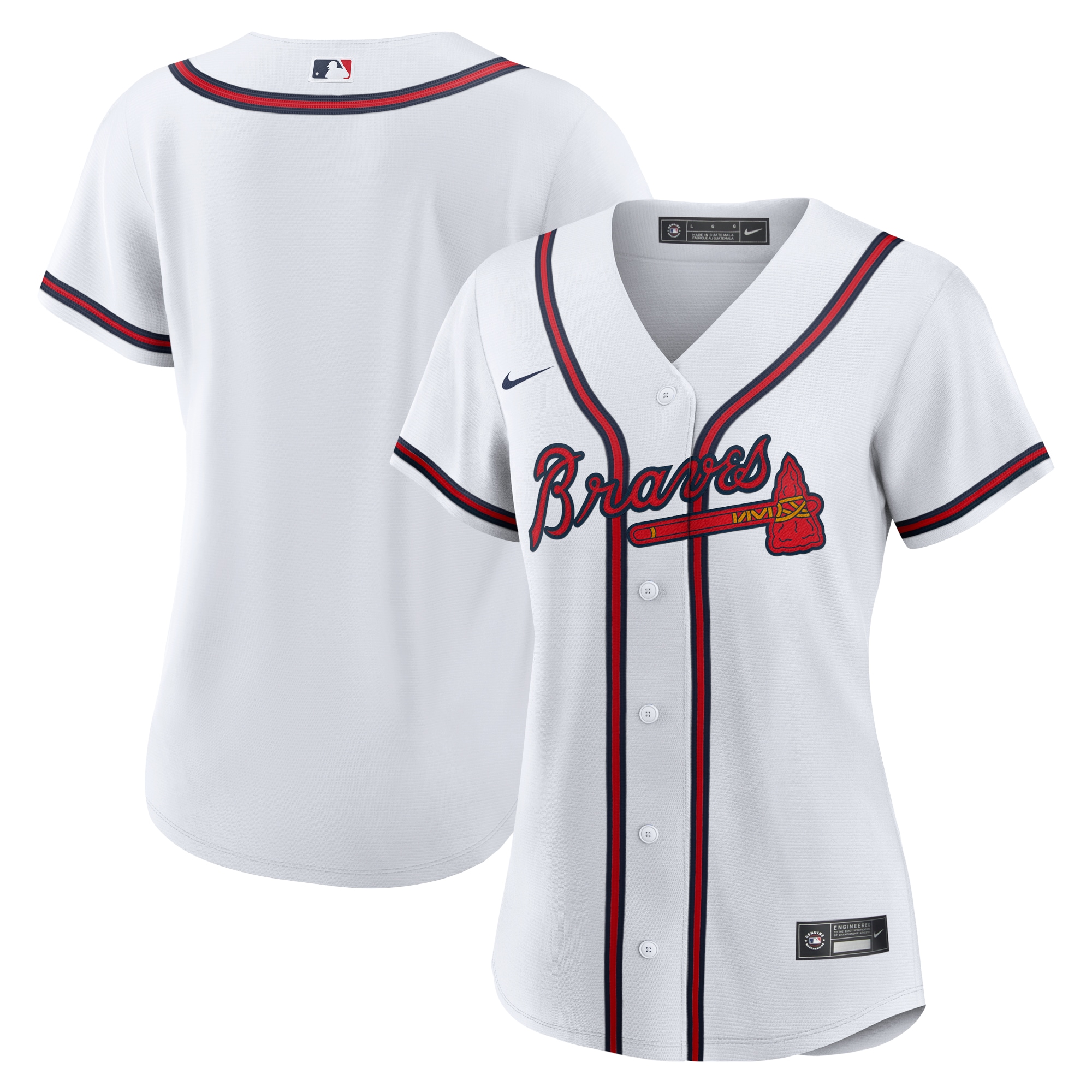 Women's Atlanta Braves White Home Team Baseball Jersey - JS653
