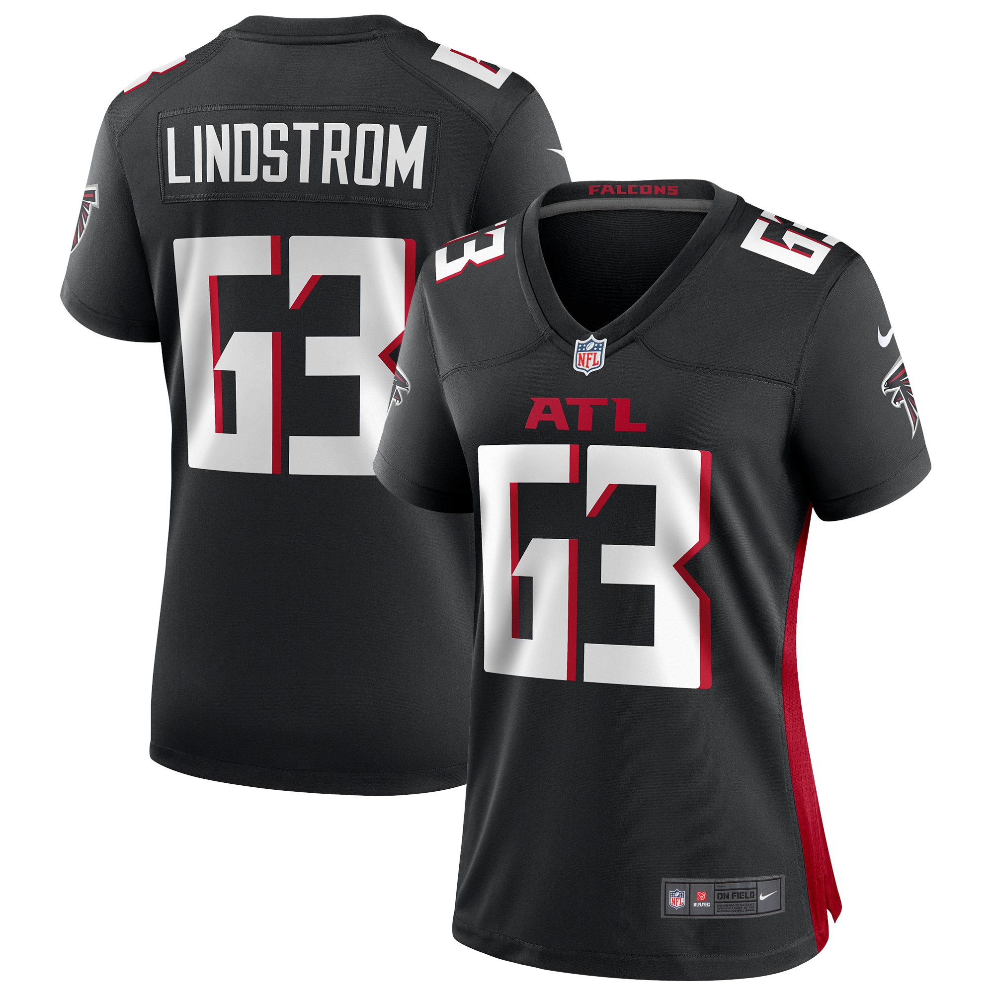 Women's Atlanta Falcons Chris Lindstrom Black Game Jersey