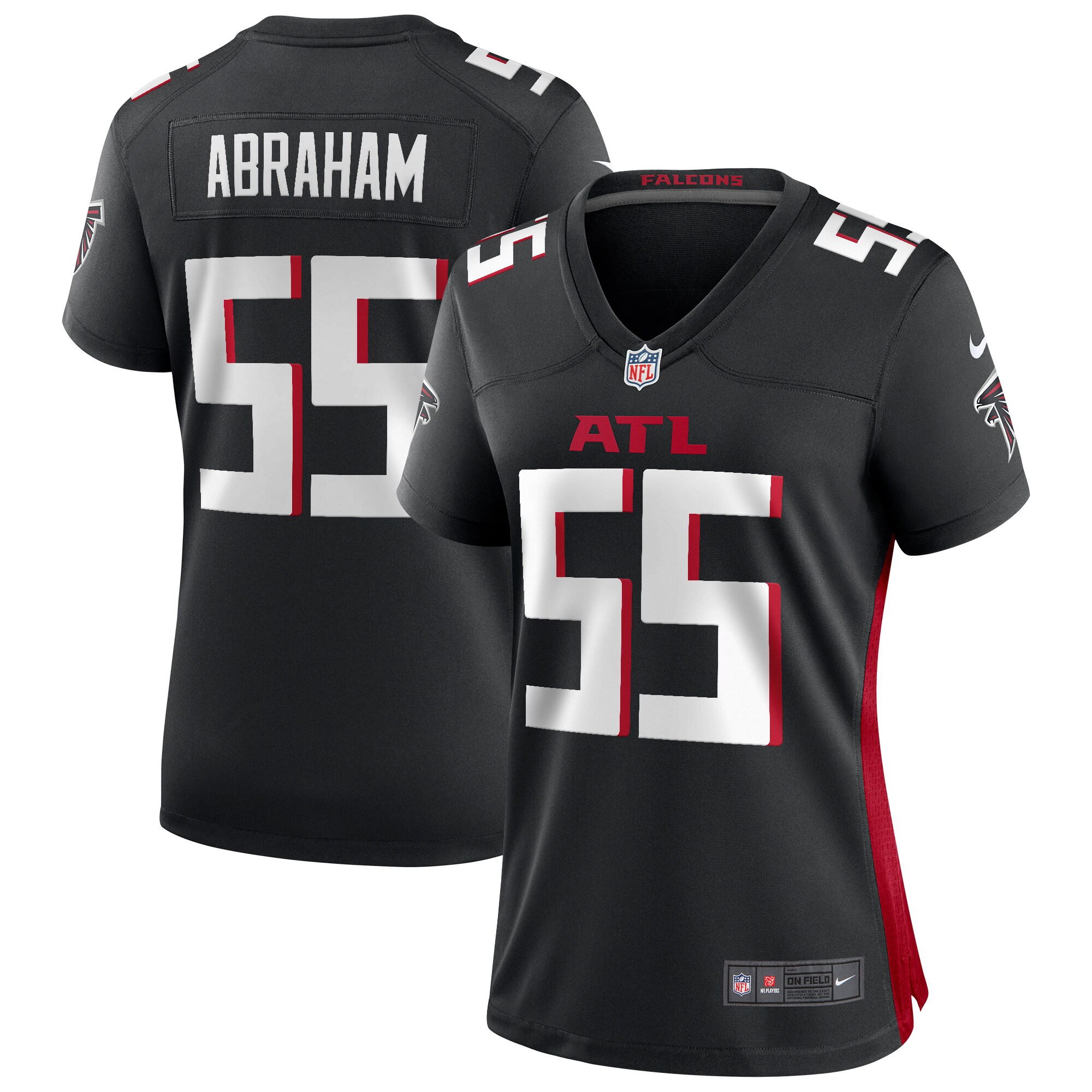 Women's Atlanta Falcons John Abraham Black Game Retired Player Jersey