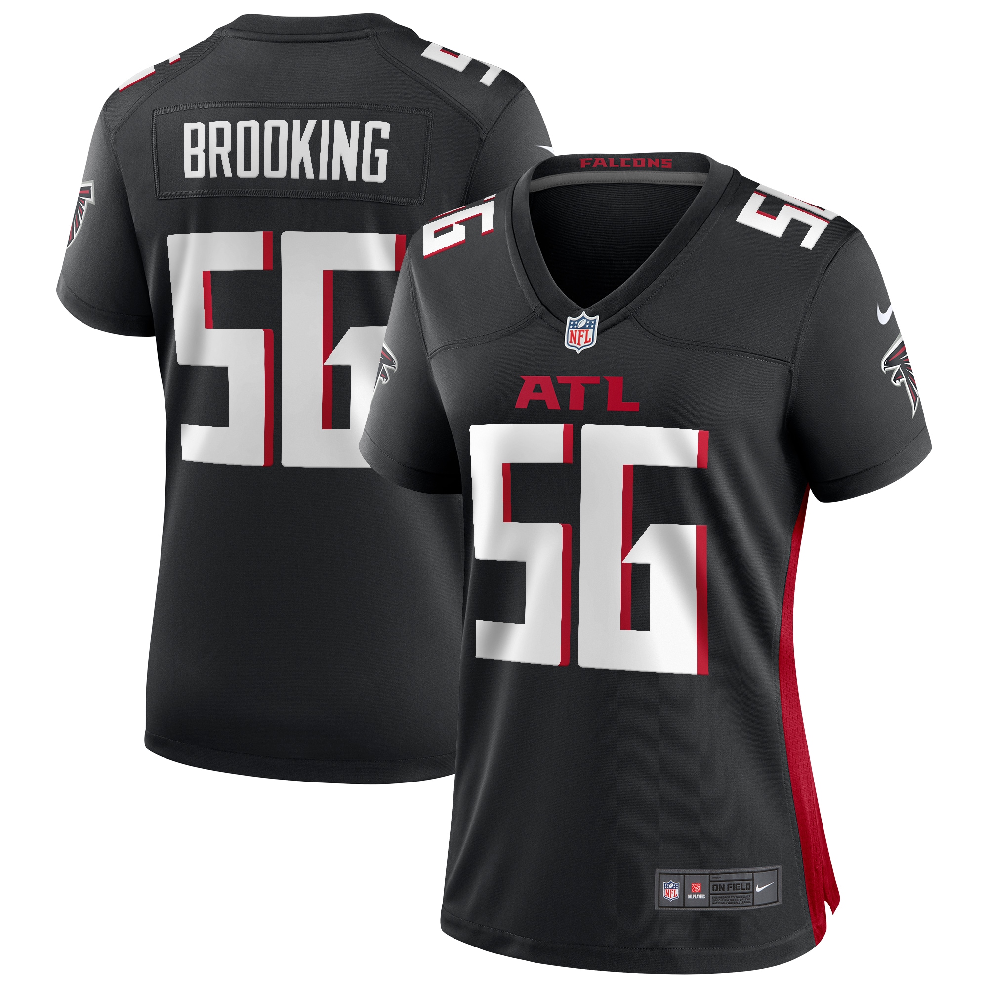 Women's Atlanta Falcons Keith Brooking Black Game Retired Player Baseball Jersey