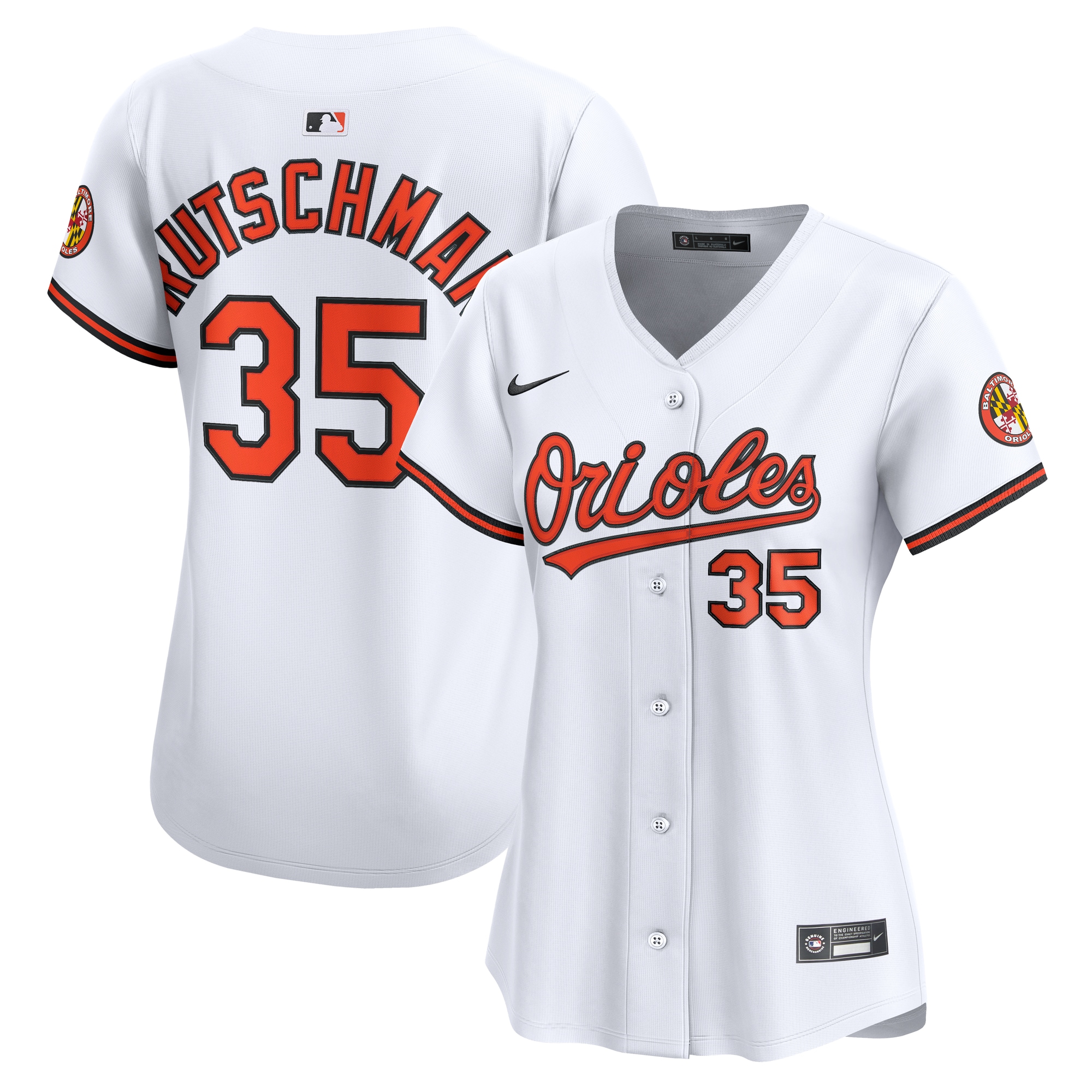Women's Baltimore Orioles Adley Rutschman White Home Limited Player Baseball Jersey