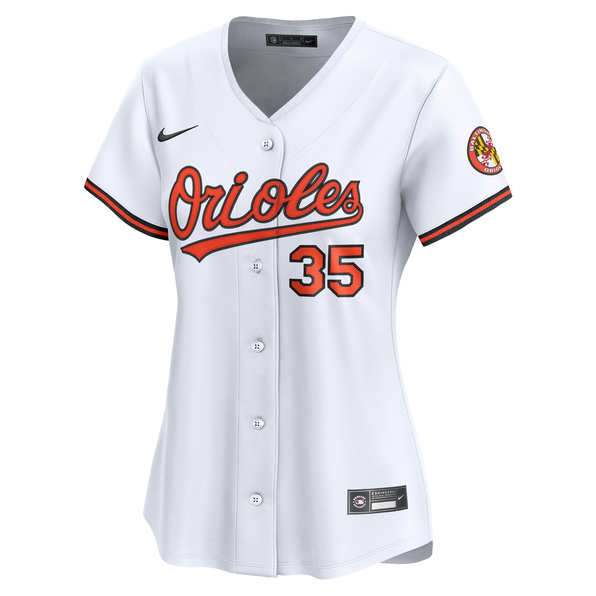 Alternative view of Women's Baltimore Orioles Adley Rutschman White Home Limited Player Baseball Jersey