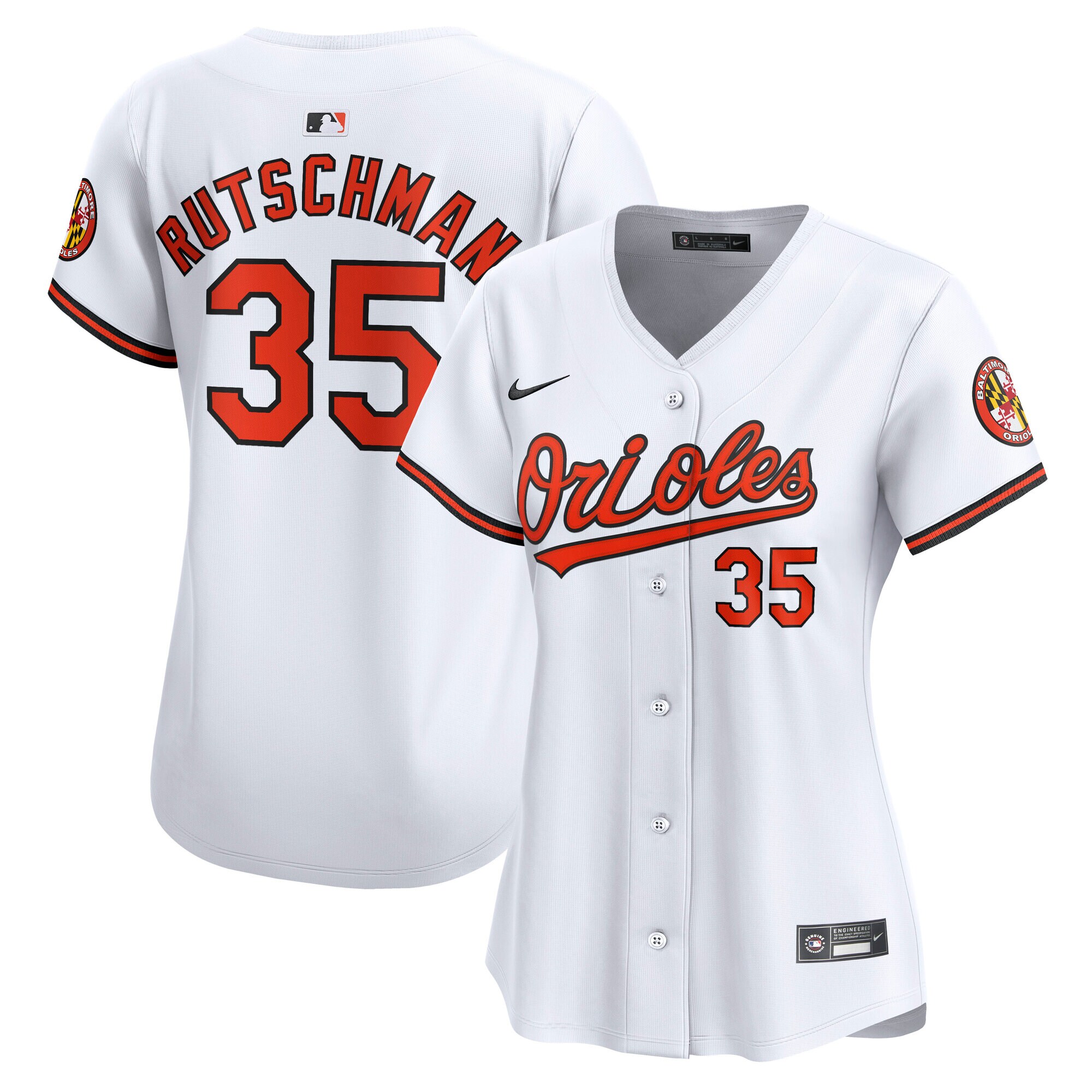 Women's Baltimore Orioles Adley Rutschman White Limited Player Baseball Jersey