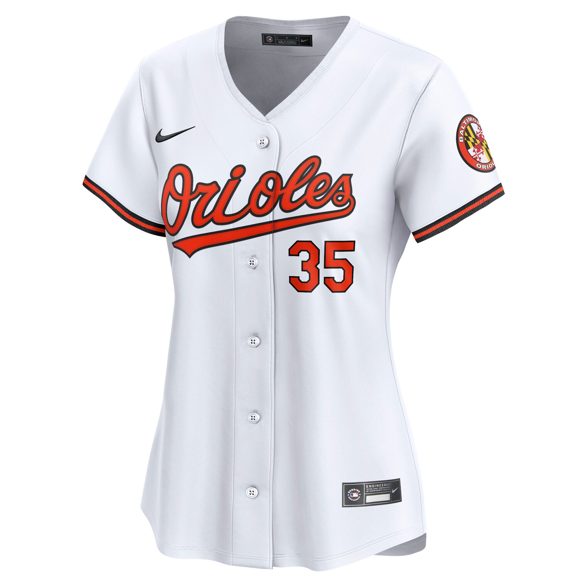 Alternative view of Women's Baltimore Orioles Adley Rutschman White Limited Player Baseball Jersey