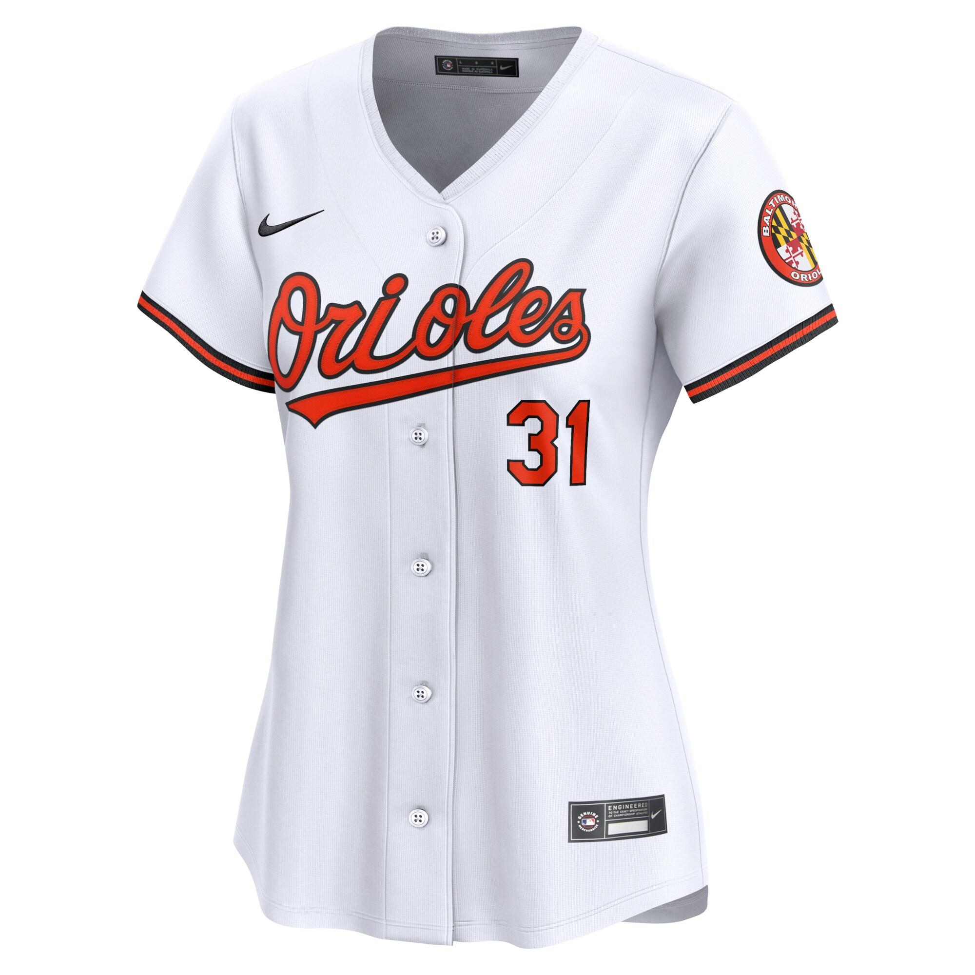 Alternative view of Women's Baltimore Orioles Cedric Mullins White Home Limited Player Baseball Jersey
