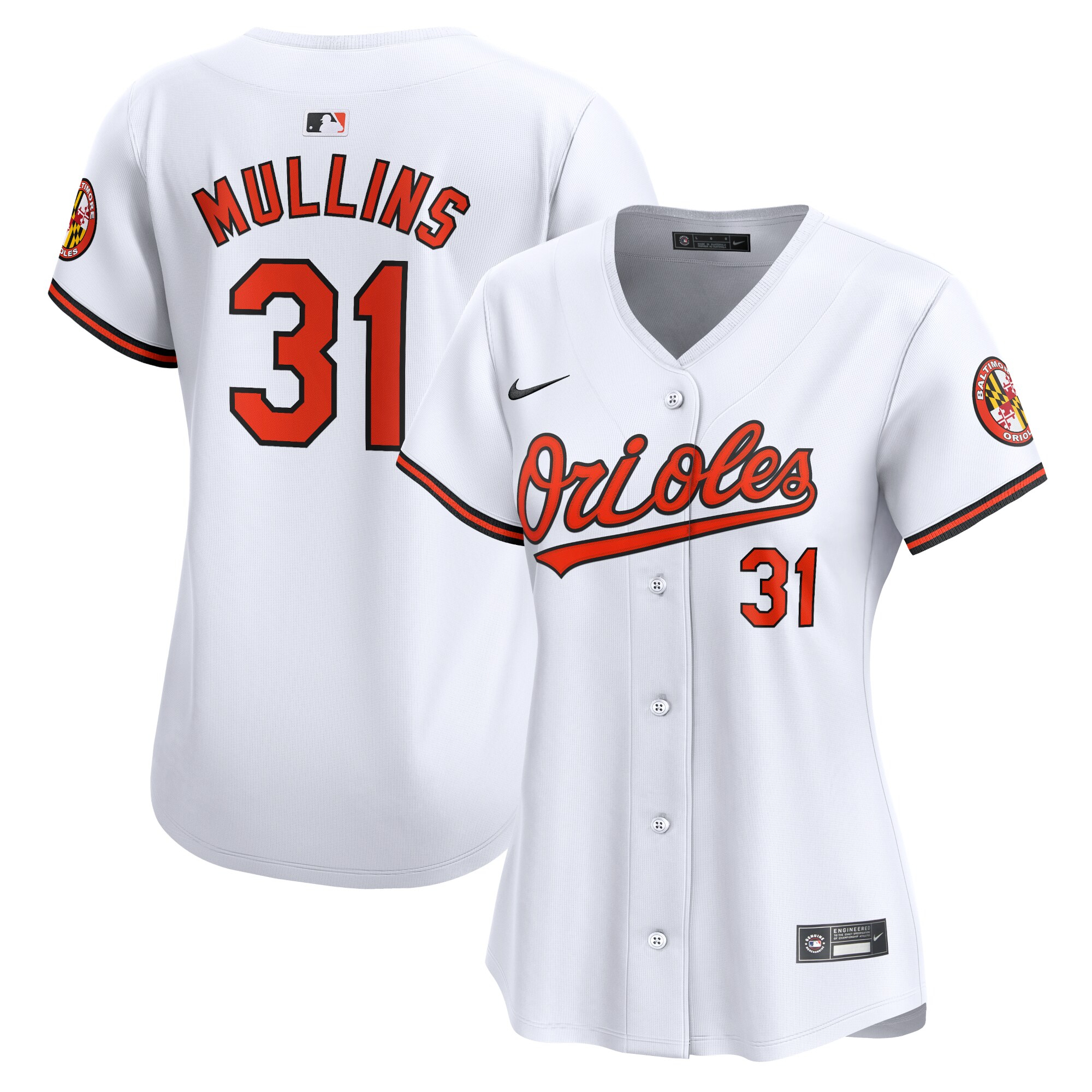 Women's Baltimore Orioles Cedric Mullins White Home Limited Player Baseball Jersey