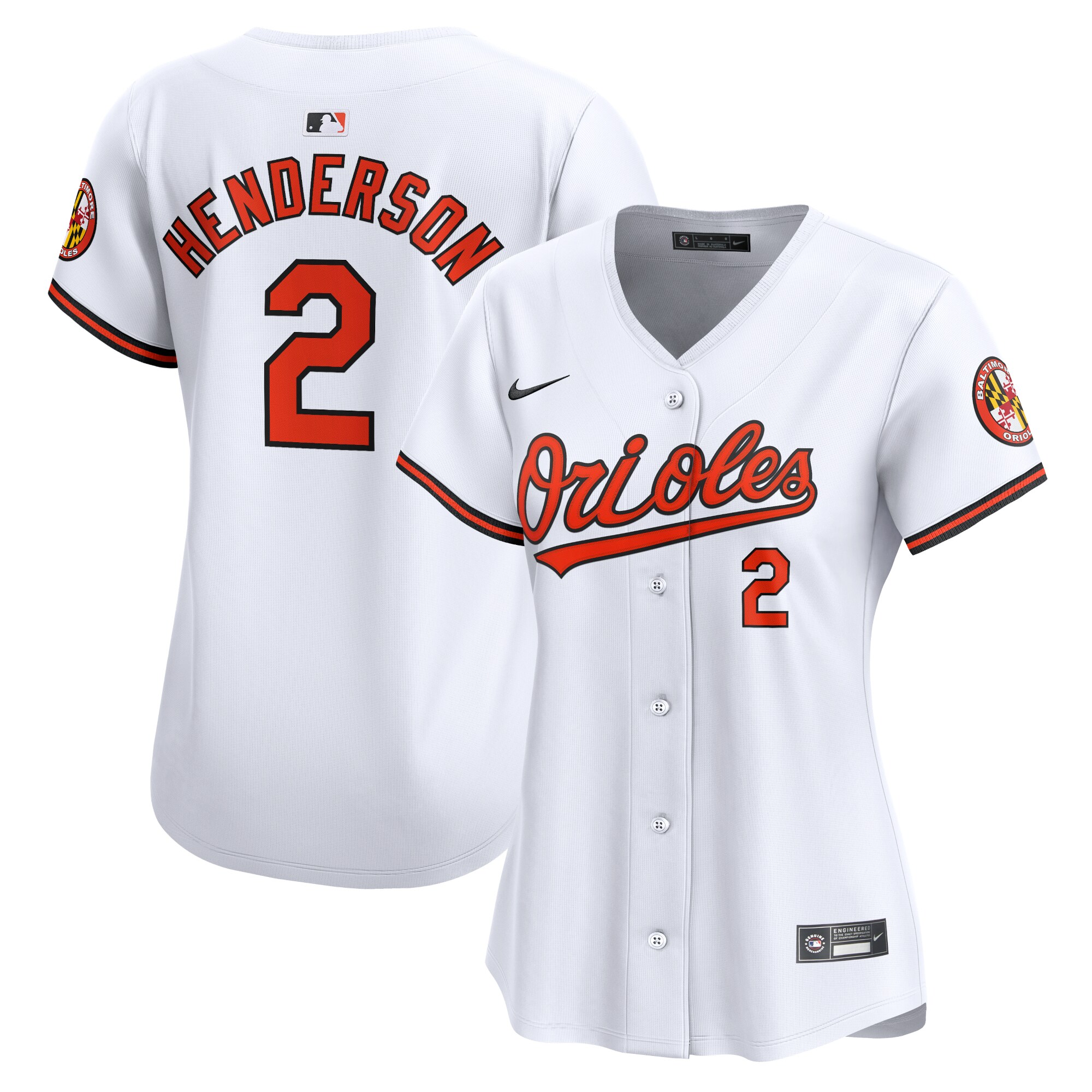Women's Baltimore Orioles Gunnar Henderson White Home Limited Player Baseball Jersey