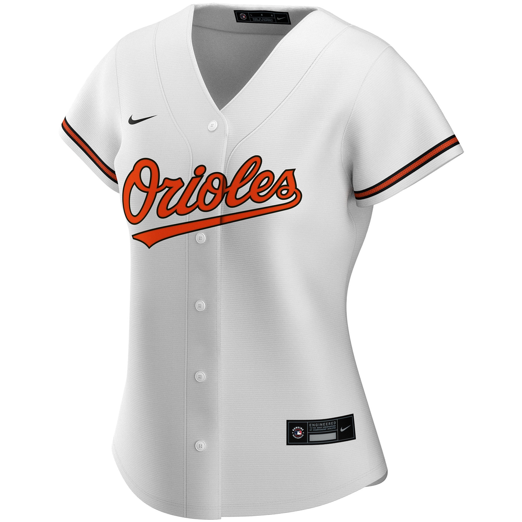Alternative view of Women's Baltimore Orioles White Home Custom Baseball Jersey