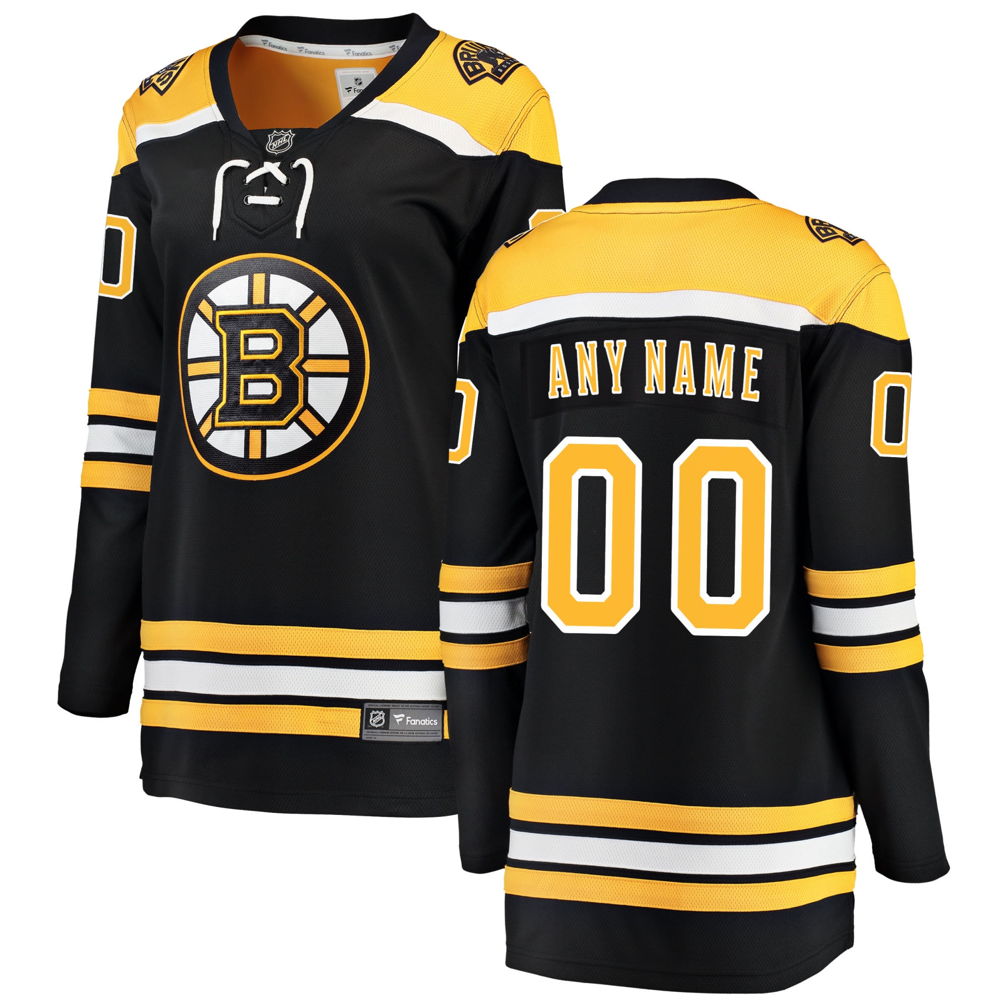 Women's Boston Bruins Black Home Breakaway Custom Hockey Jersey - JS844 