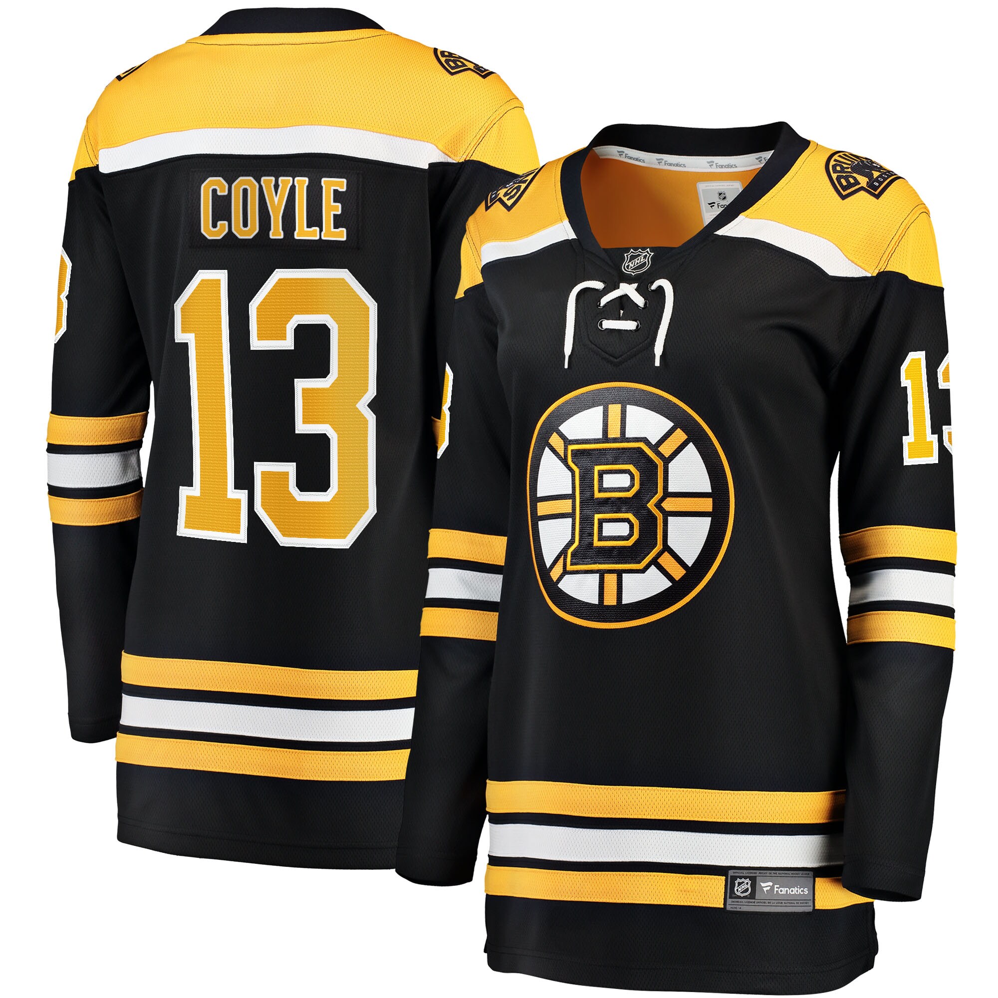 Women's Boston Bruins Charlie Coyle Black Home Breakaway Hockey Jersey - JS300 