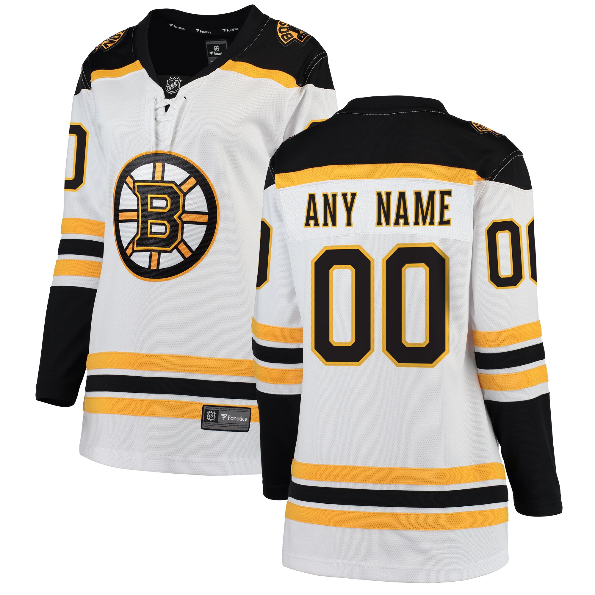 Women's Boston Bruins White Away Breakaway Custom Hockey Jersey - JS398 
