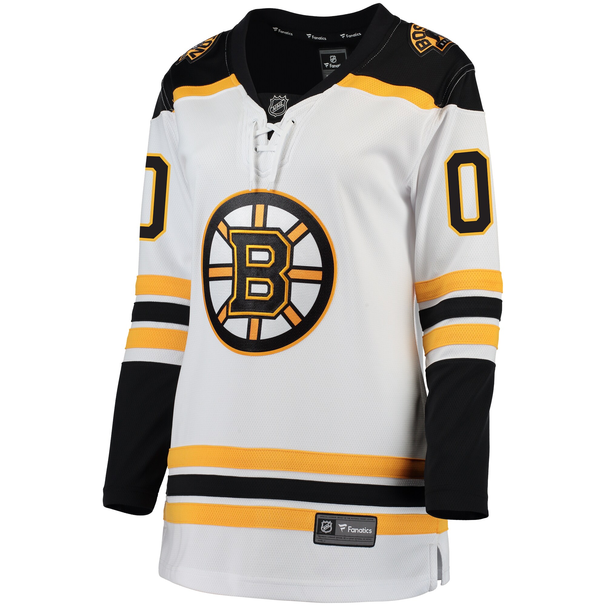 Alternative view of Women's Boston Bruins White Away Breakaway Custom Hockey Jersey - JS398 