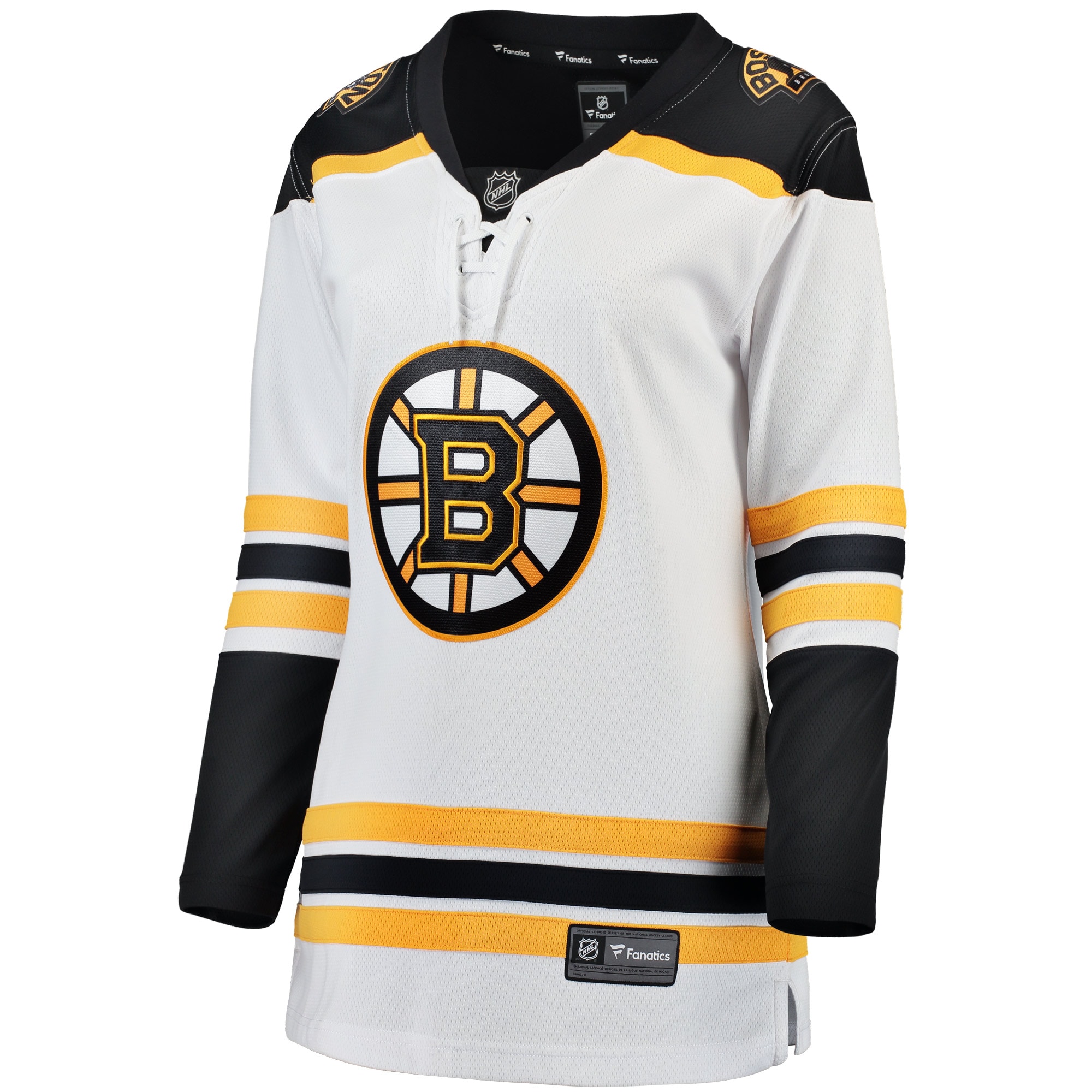 Alternative view of Women's Boston Bruins White Away Breakaway Hockey Jersey - JS288 