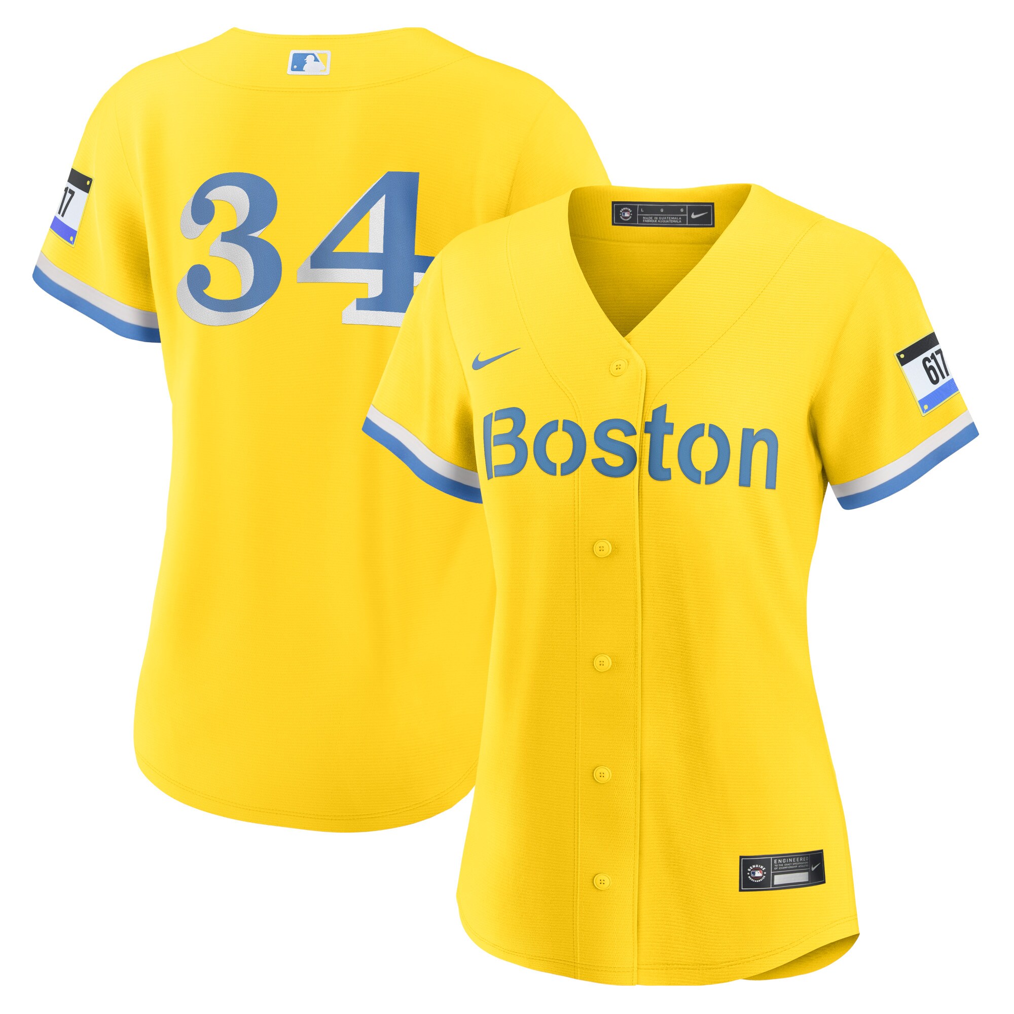 Women's Boston Red Sox David Ortiz Gold City Connect Player Baseball Jersey
