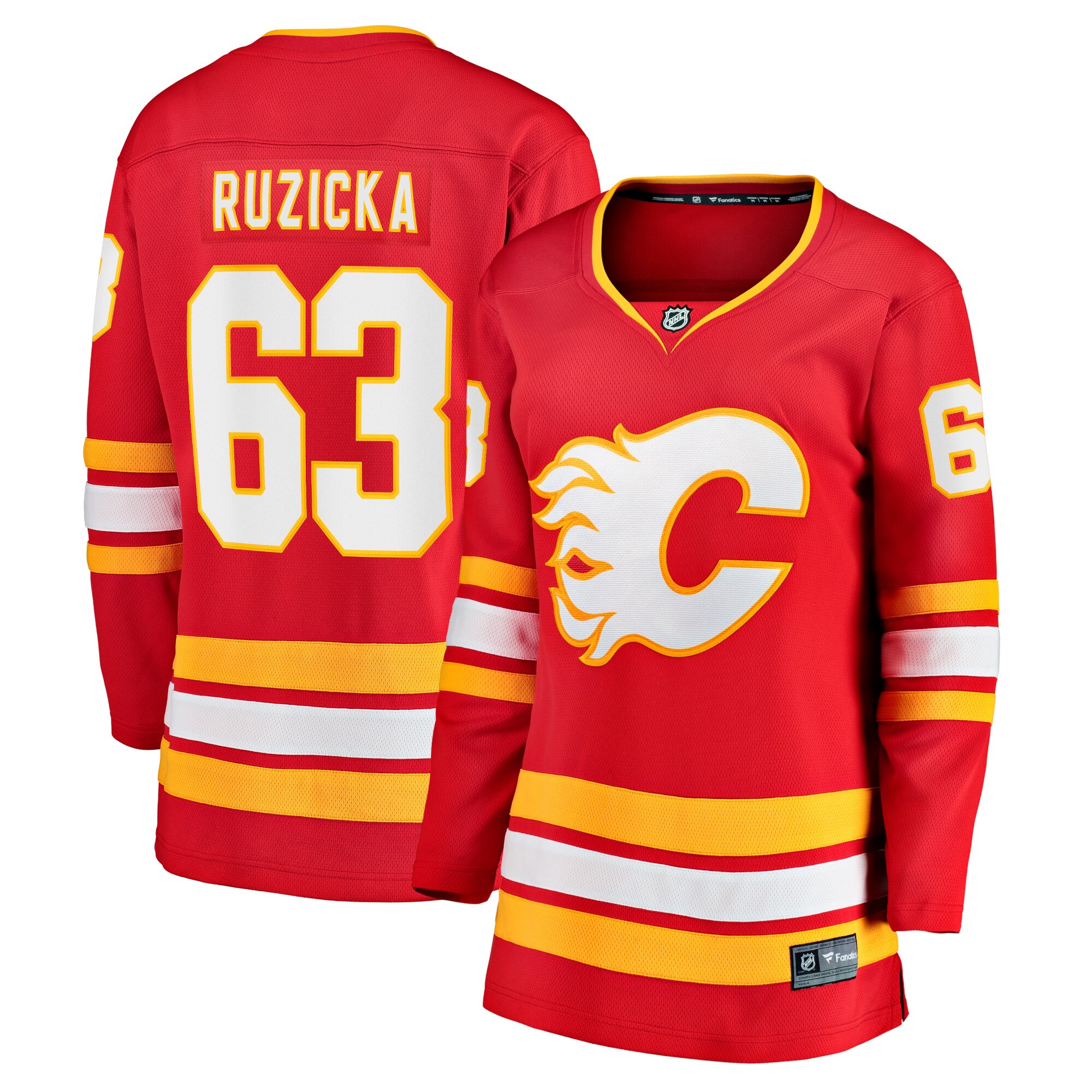 Women's Calgary Flames Adam Ruzicka Red Home Breakaway Player Hockey Jersey - JS926 