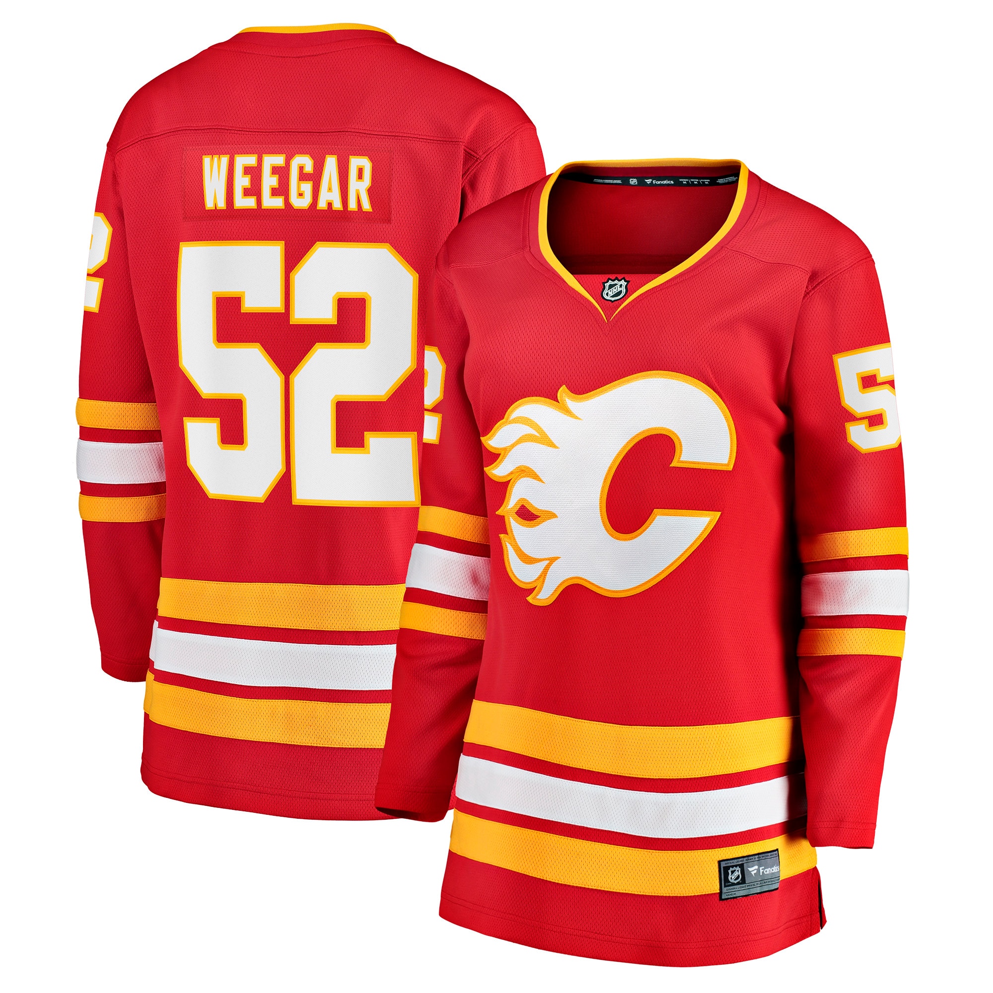 Women's Calgary Flames MacKenzie Weegar Red Home Breakaway Player Hockey Jersey - JS117 