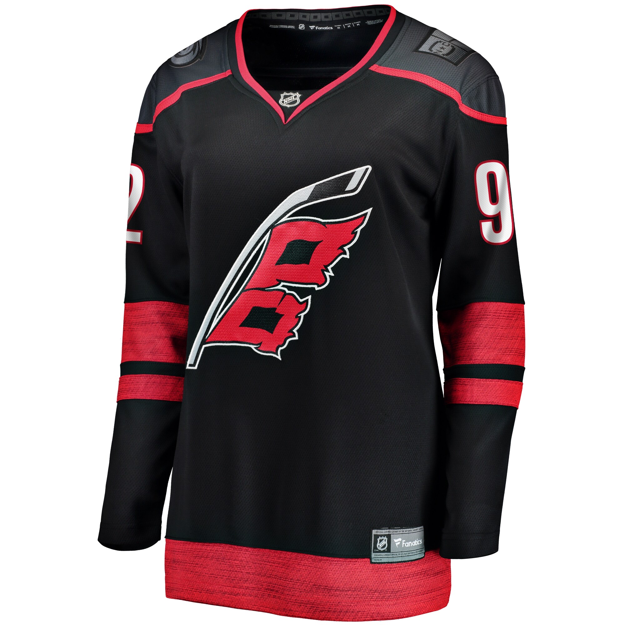 Alternative view of Women's Carolina Hurricanes Evgeny Kuznetsov Black Home Breakaway Hockey Jersey - JS366 