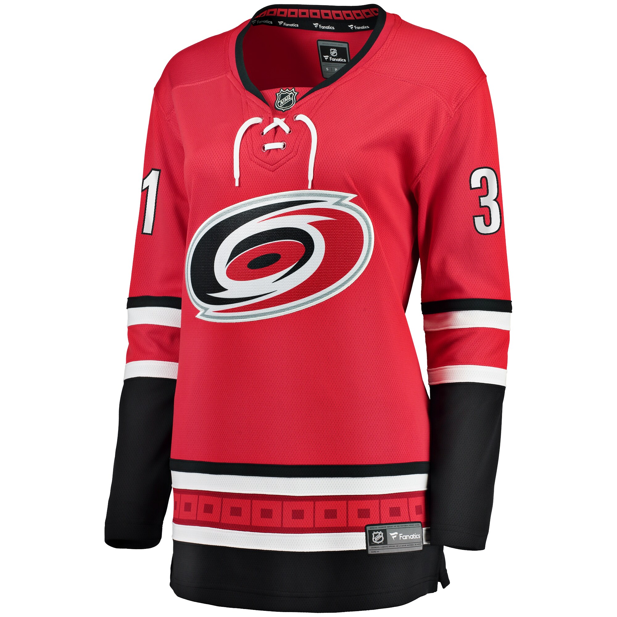 Alternative view of Women's Carolina Hurricanes Frederik Andersen Red Alternate Breakaway Player Hockey Jersey - JS701 