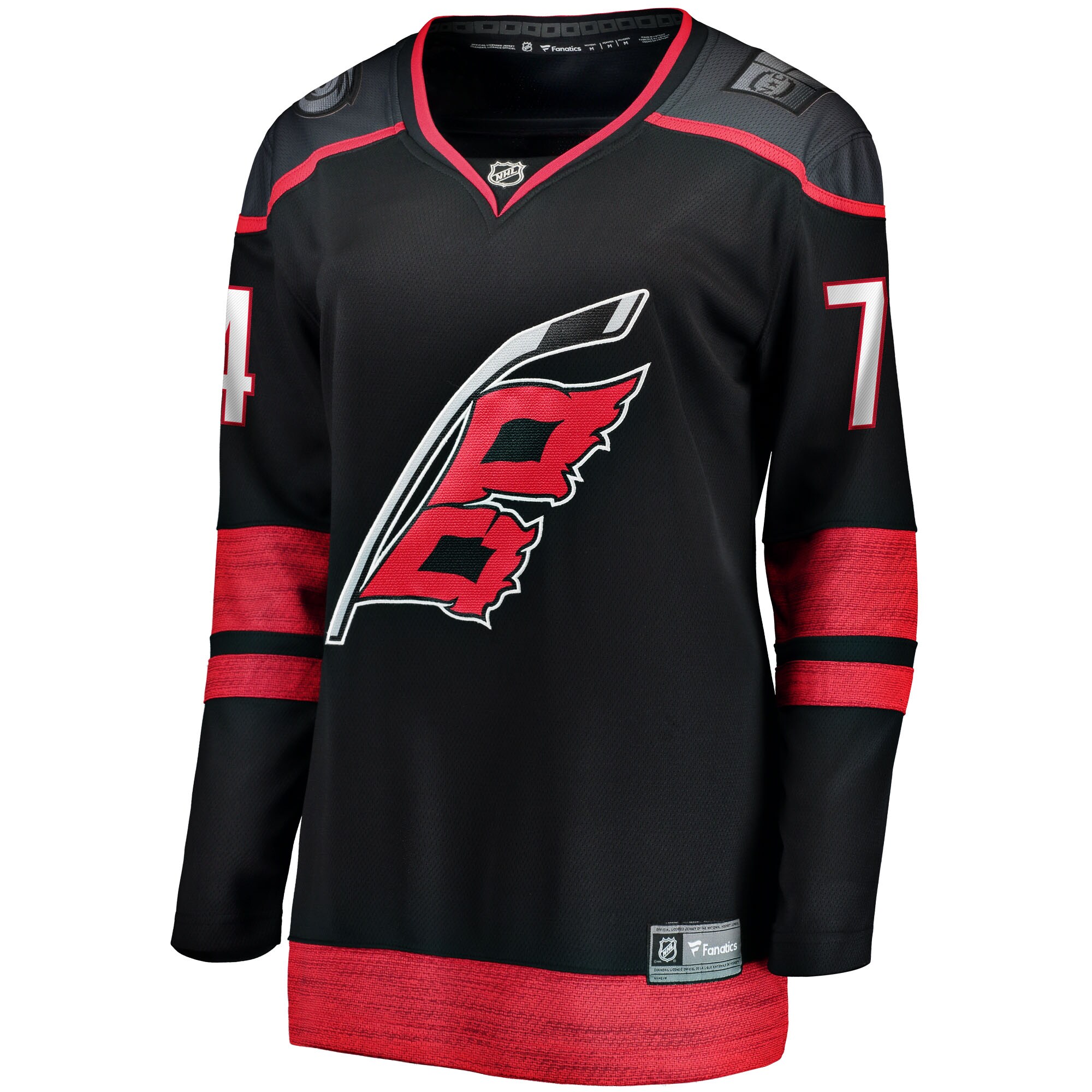 Alternative view of Women's Carolina Hurricanes Jaccob Slavin Black Home Breakaway Player Hockey Jersey - JS133 