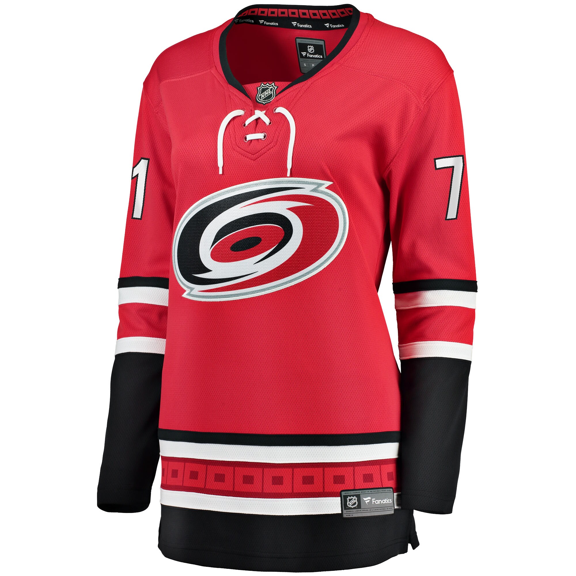 Alternative view of Women's Carolina Hurricanes Jesper Fast Red Alternate Breakaway Hockey Jersey - JS374 