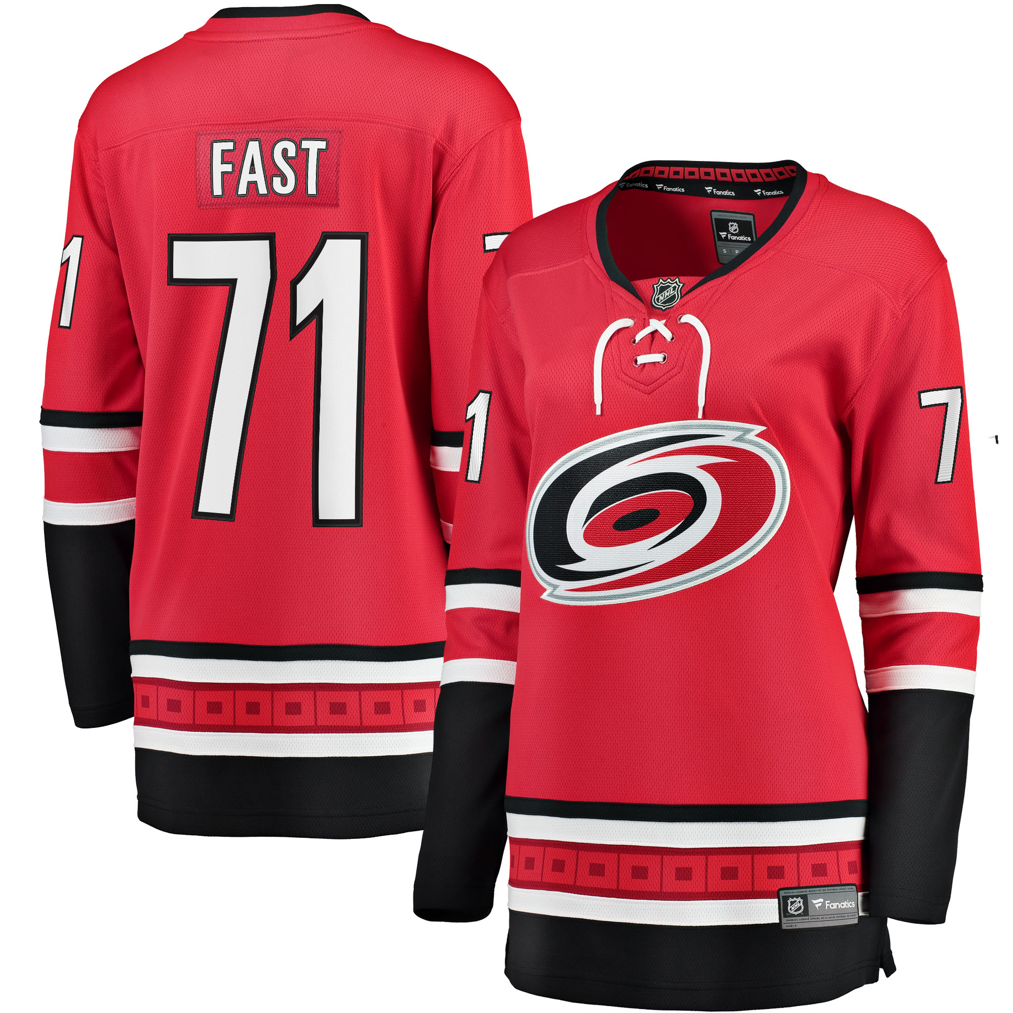 Women's Carolina Hurricanes Jesper Fast Red Alternate Breakaway Hockey Jersey - JS374 