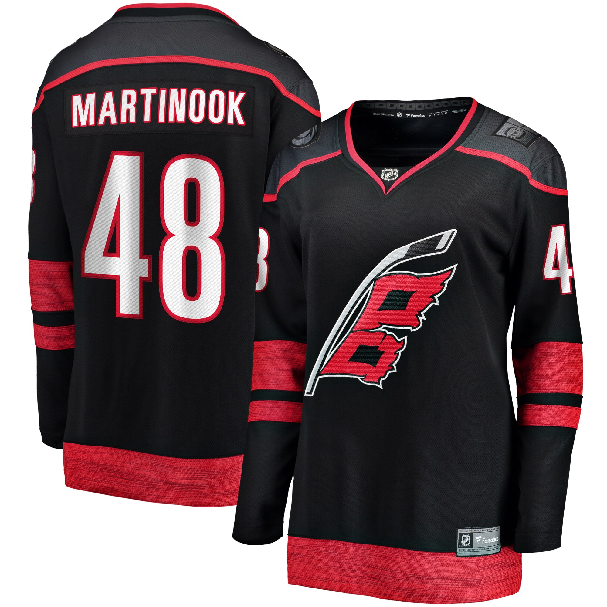 Women's Carolina Hurricanes Jordan Martinook Black Home Breakaway Player Hockey Jersey - JS734 